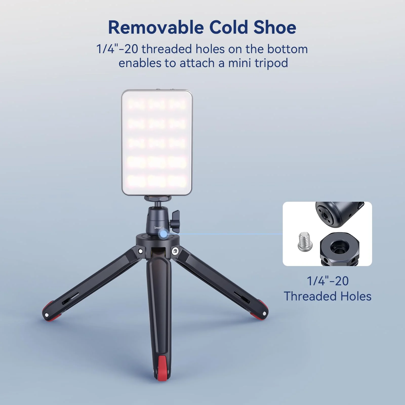 SmallRig Mini Ball Head (2 Pack) with 1/4" Screw and Removable Shoe Mount, 360 Degree Rotatable Aluminum Tripod Head for Camera Tripods Monopods Camcorder Light Microphone, Max. Load 1.5 kg - 2948B - Image 3