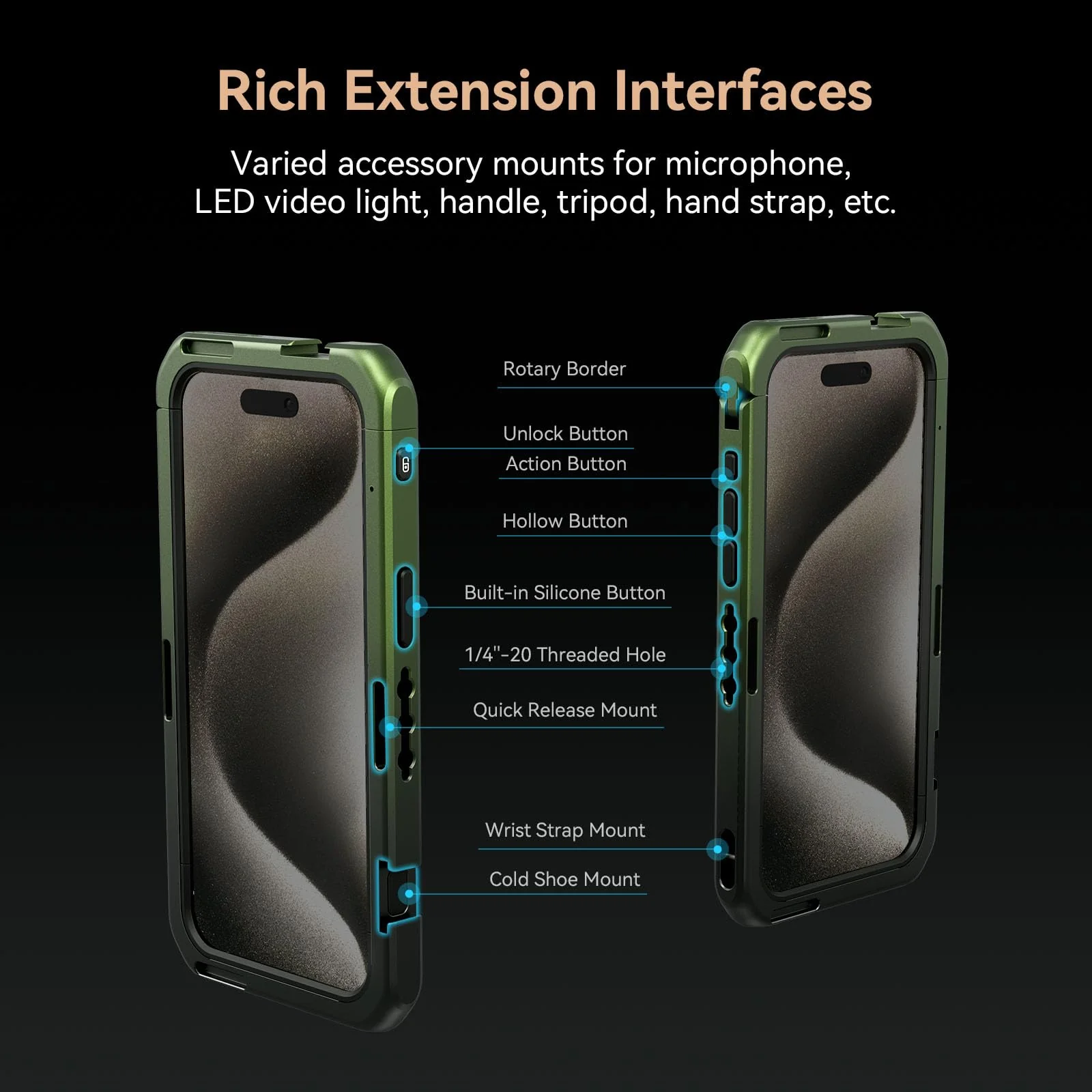 SMALLRIG x Brandon Li Mobile Video Cage for iPhone 15 Pro Max Co-Design Edition, Aluminum Alloy Smartphone Video Cage Case for Videography/Video Recording/YouTube/Live Streaming/Vlog - 4473 - Image 4