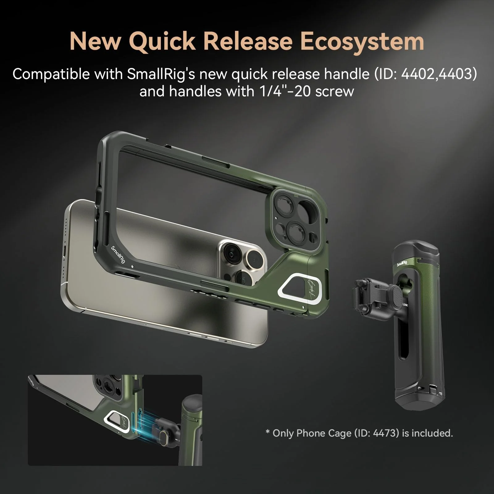 SMALLRIG x Brandon Li Mobile Video Cage for iPhone 15 Pro Max Co-Design Edition, Aluminum Alloy Smartphone Video Cage Case for Videography/Video Recording/YouTube/Live Streaming/Vlog - 4473 - Image 5