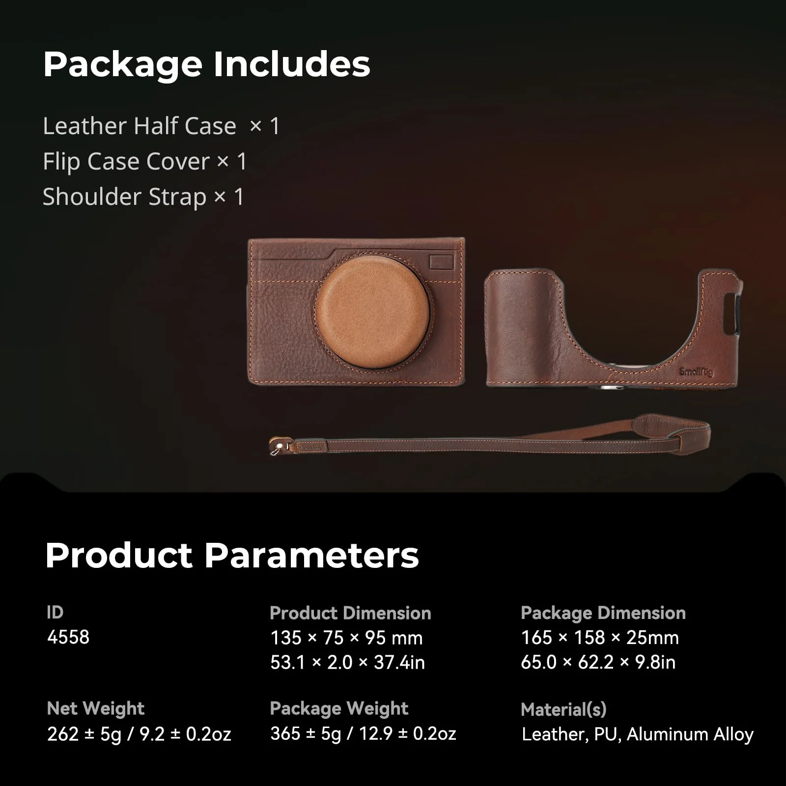 SMALLRIG X100VI Leather Case Kit for FUJIFILM X100VI, Including Leather Half Case, Flip Case Cover and Shoulder Strap, Genuine Leather Material, Portable and Protecting - 4558 - Image 8