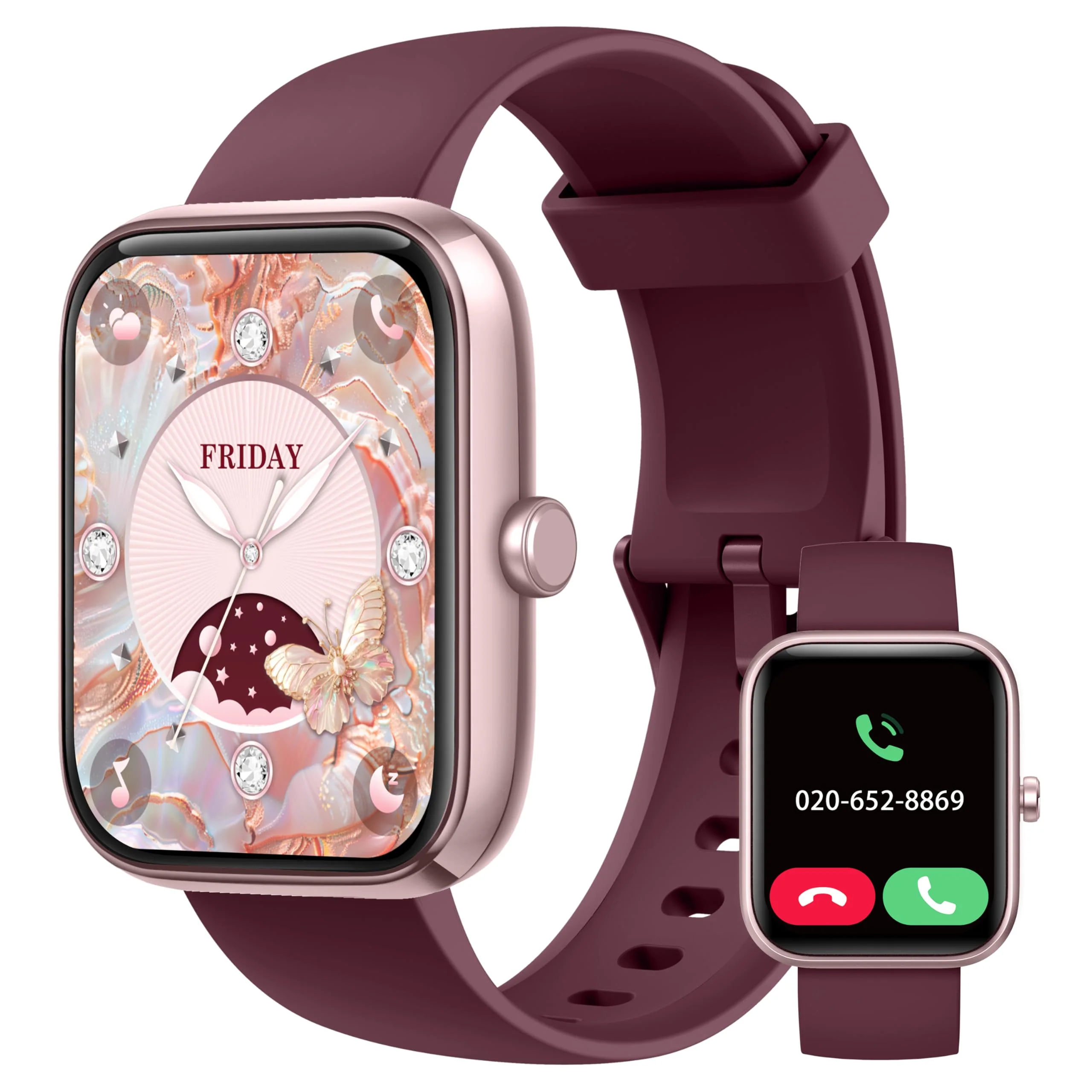Smart Watch, 1.83'' Smartwatch Women Men Answer Make Calls, Alexa Fitness Watch, IP68 Waterproof Fitness Tracker Watch, Heart Rate Monitor, 100+ Sports Pedometer Watch, Timer for android & iOS Phone PURPLE
