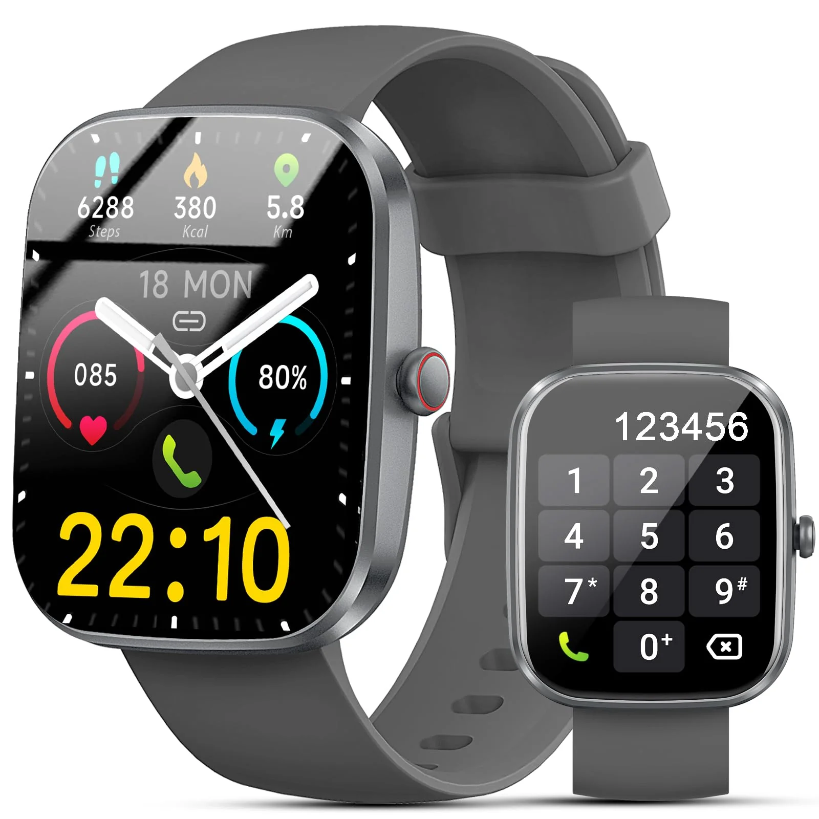 Smart Watch, 1.91" Smartwatch for Men Women (Answer/Make Call), Fitness Tracker with 100+ Sport Modes, IP68 Waterproof, Heart Rate/Sleep/Spo2 Monitor, Pedometer, Activity Tracker for Android iOS Light ink