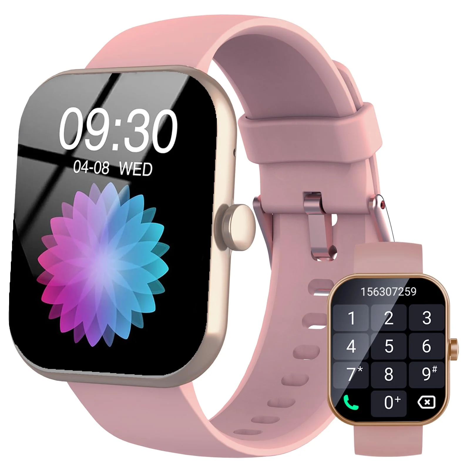 Smart Watch, 1.96" Smartwatch for Women Men (Answer/Make Call), Fitness Tracker with 110+ Sport Modes, IP68 Waterproof, Heart Rate/Sleep/Spo2 Monitor, Pedometer, Activity Tracker for Android iOS Rose