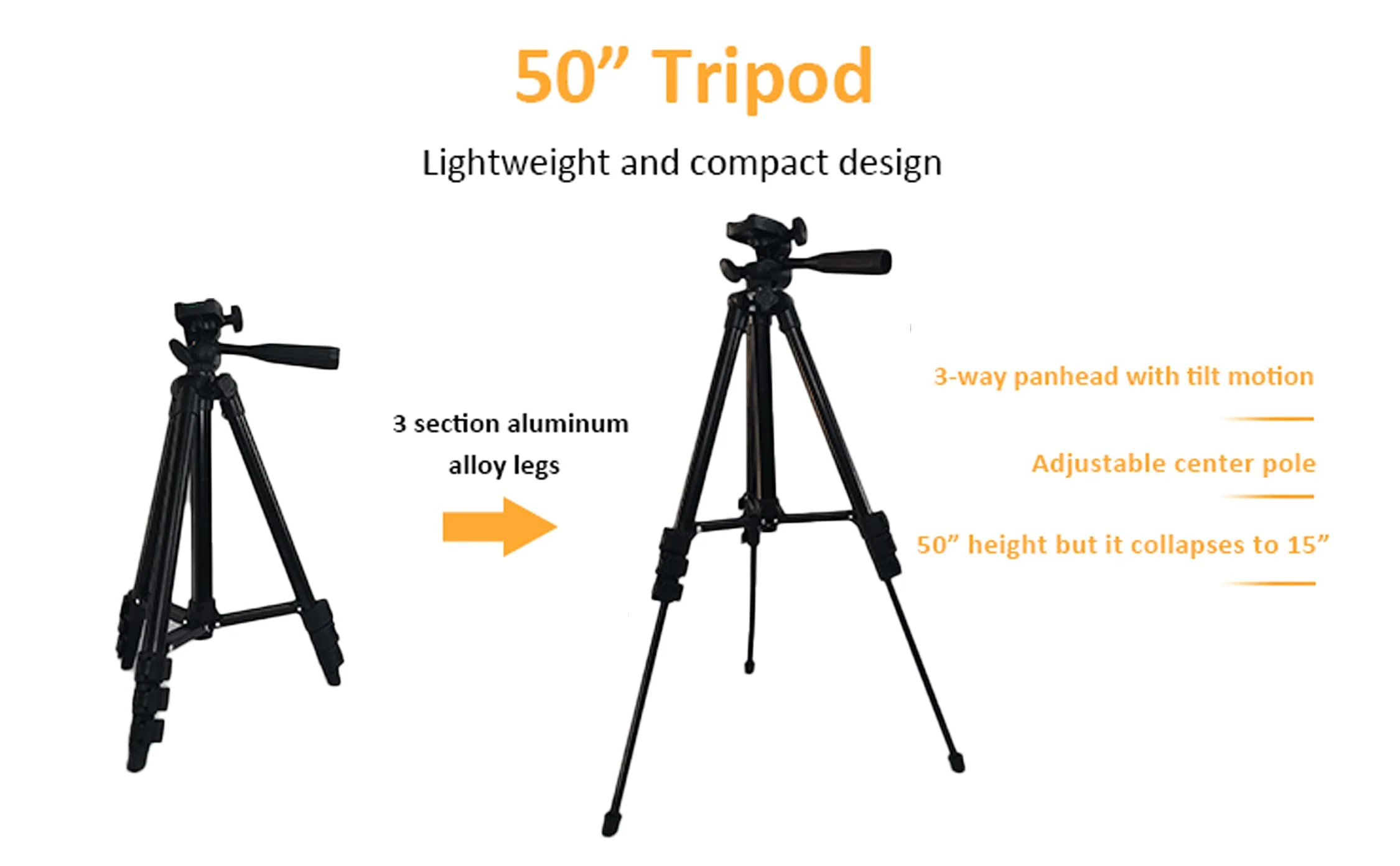 Smartphone Video Kit, Vlogging Kit, Youtuber Kit, with Microphone Light Tripod 50" Extendable Phone Clip Remote Control Compatible with iPhone/Smartphone/Cameras - Image 2