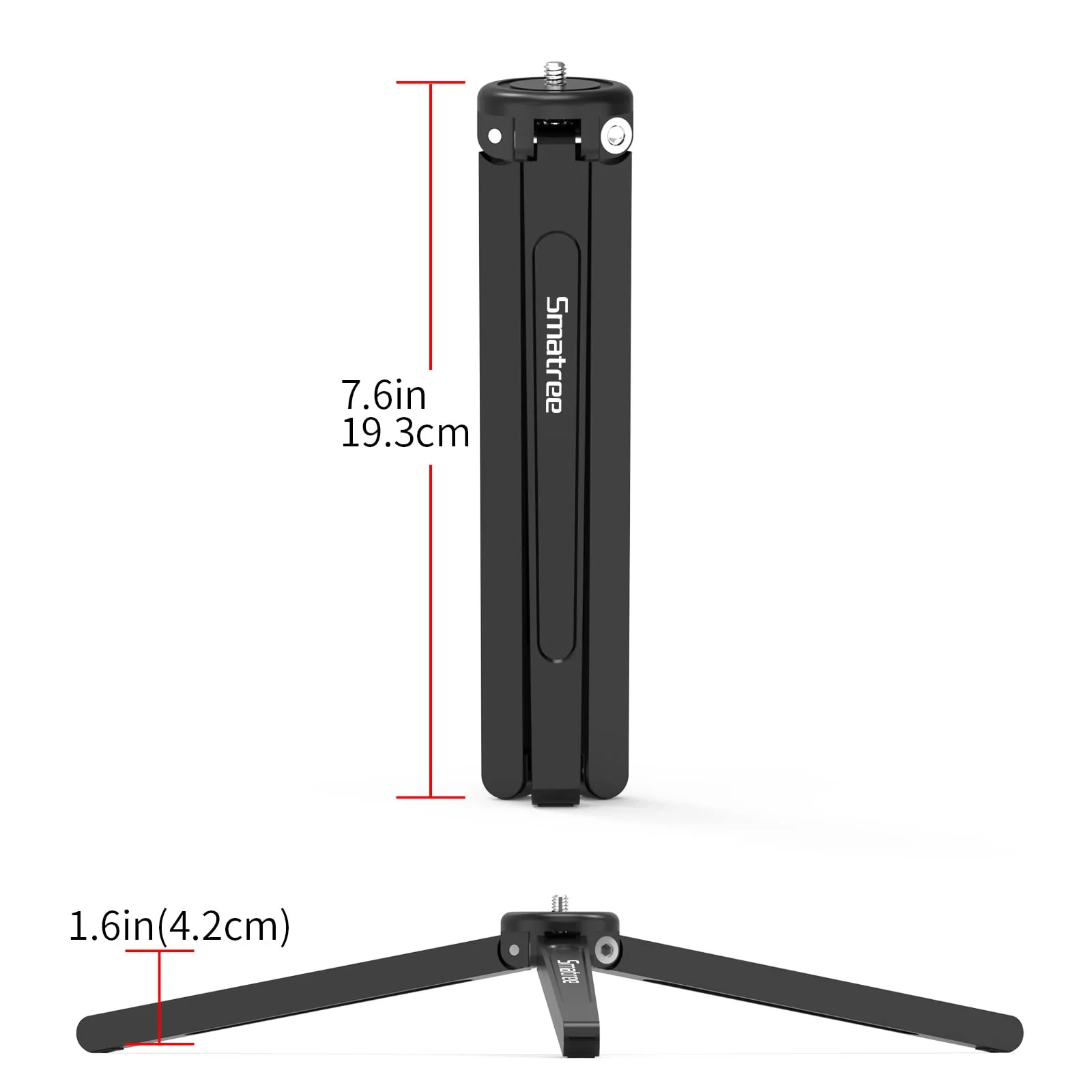 Smatree Metal Mini Tripod,Desktop Tabletop Stand Tripod,Fit for G*pro/Osmo Mobile/hohem Gimbal Handle Grip Stabilizer/Smooth 4/Crane Plus/Crane 2/Vimble 2/Ronin-S Etc. Meta Tripod - Image 4