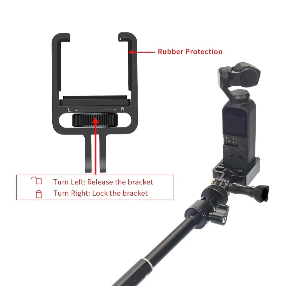 Smatree Selfie Stick Compatible with DJI OSMO Pocket 4/3/2/OSMO Pocket/G*Pro 13/12/11/10/9/8/7/6/5/4/3+/3 / SJCAM/AKASO/Xiaomi Yi and Cell Phone - Image 3