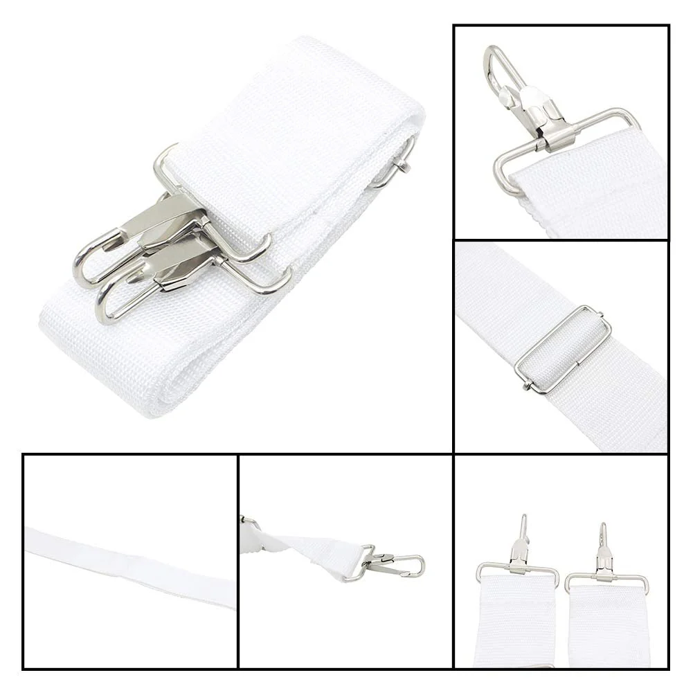 Snare Drum Strap, Adjustable Nylon Snare Drum Shoulder Sling Strap Belt Hand Drum Sling Comfort Percussion Instrument Belt, White - Image 4