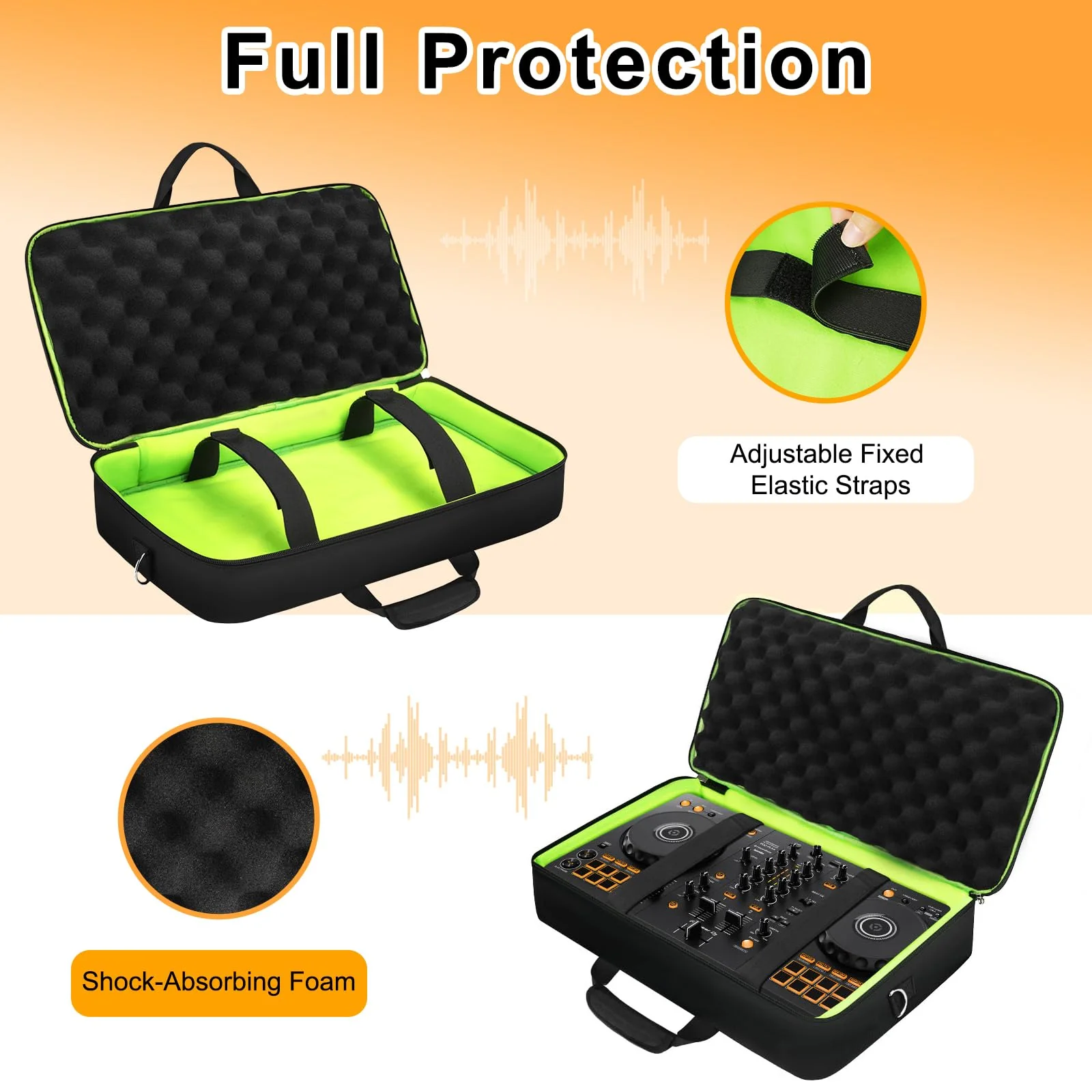 SNIGJAT DJ Controller Case for DDJ FLX4 / DDJ 400 / DDJ REV1, Padded DJ Controller Bag with 2 Pockets for Cables, Accessories, DJ Carrying Case with Adjustable Shoulder Strap for DJ Equipment Medium - Image 3