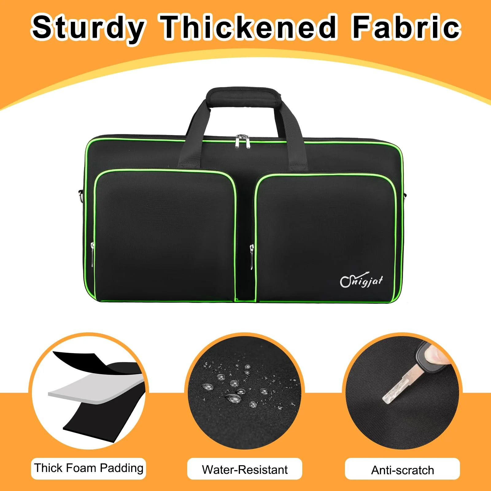 SNIGJAT DJ Controller Case for DDJ FLX4 / DDJ 400 / DDJ REV1, Padded DJ Controller Bag with 2 Pockets for Cables, Accessories, DJ Carrying Case with Adjustable Shoulder Strap for DJ Equipment Medium - Image 4