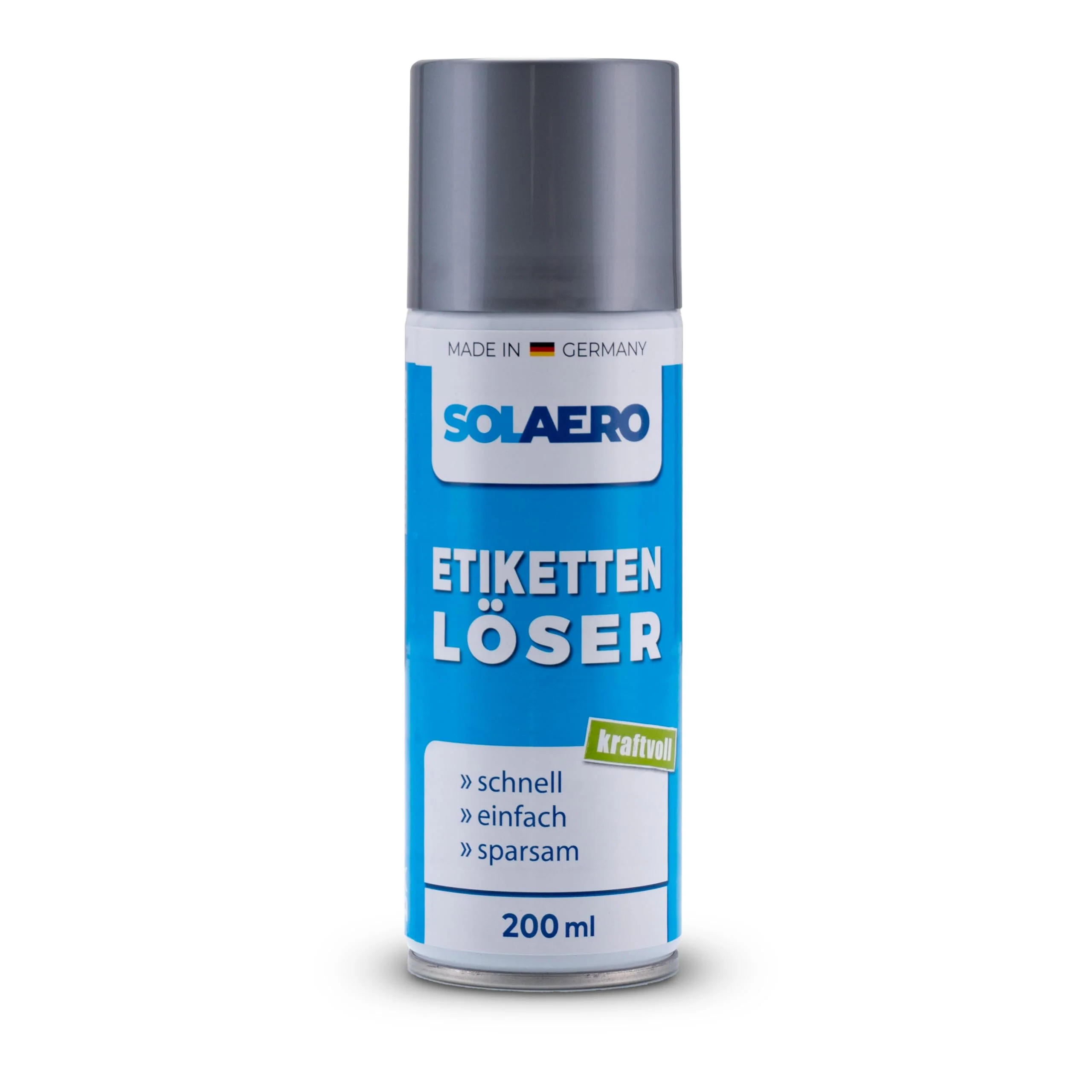 SOLAERO Label Remover (200 ml) - Extra Strong Adhesive Remover - Removes Label Remnants & Adhesive Residues from Wood, Glass & Plastic - Orange Fragrance - for Car, Vignettes, etc. - Made in Germany
