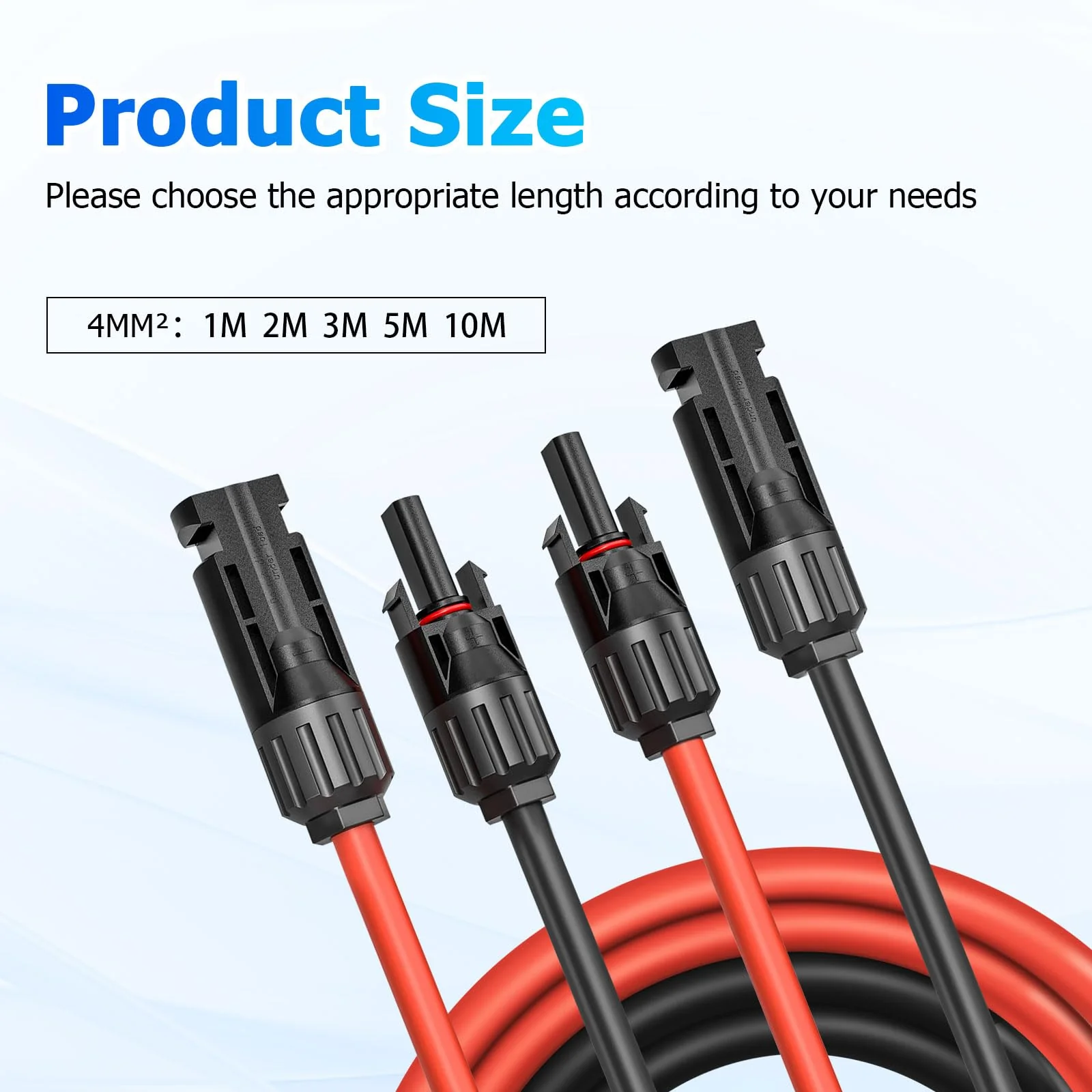 Solar Cable Extension, 4 mm² 1/2/3/5/10 m Solar Cable Extension, Photovoltaic Solar Cable, Connection Cable, Solar Plug, IP67 Waterproof Plug (4 mm²/5 m) 4 mm²/5 m - Image 5