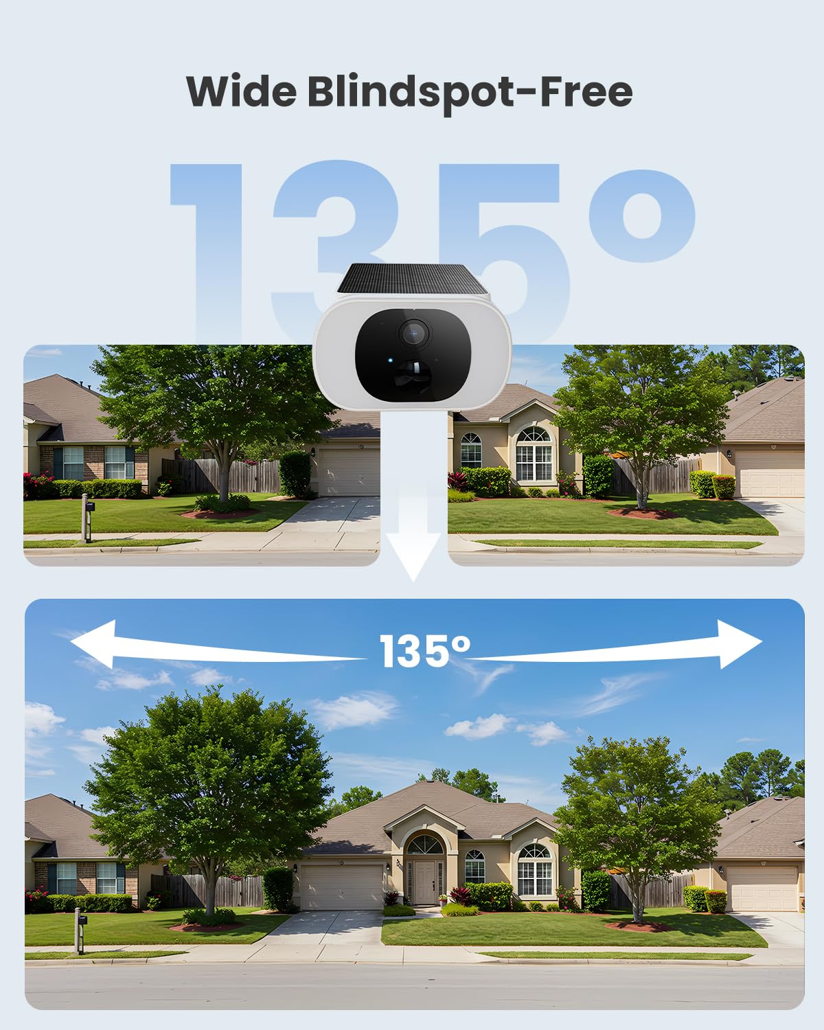 Solar Camera Outdoor Wireless, 2K Cameras for Home Security with Embedded Solar Panel, WiFi Surveillance Camera, Colorful Night Vision, 2-Way Audio, Continuous Power, Compatible with Alexa White-1Pack - Image 5