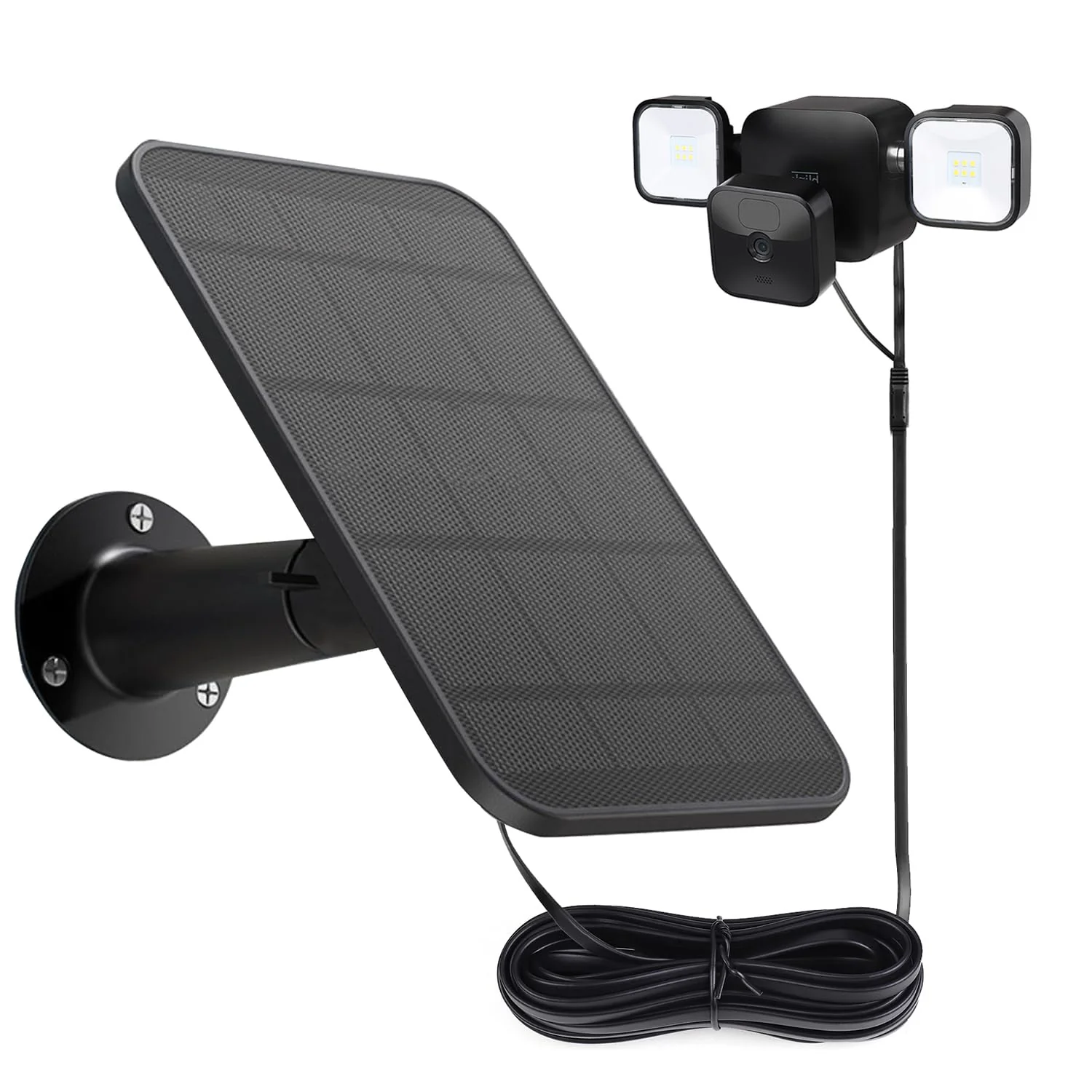 Solar Panel for Blink Outdoor 4 /(3rd Gen) Floodlight + Blink Outdoor Camera,16.5Ft/5m Weatherproof Cable Power Your Blink Floodlight Camera Continuously (Floodlight & Camera NOT Included) 1