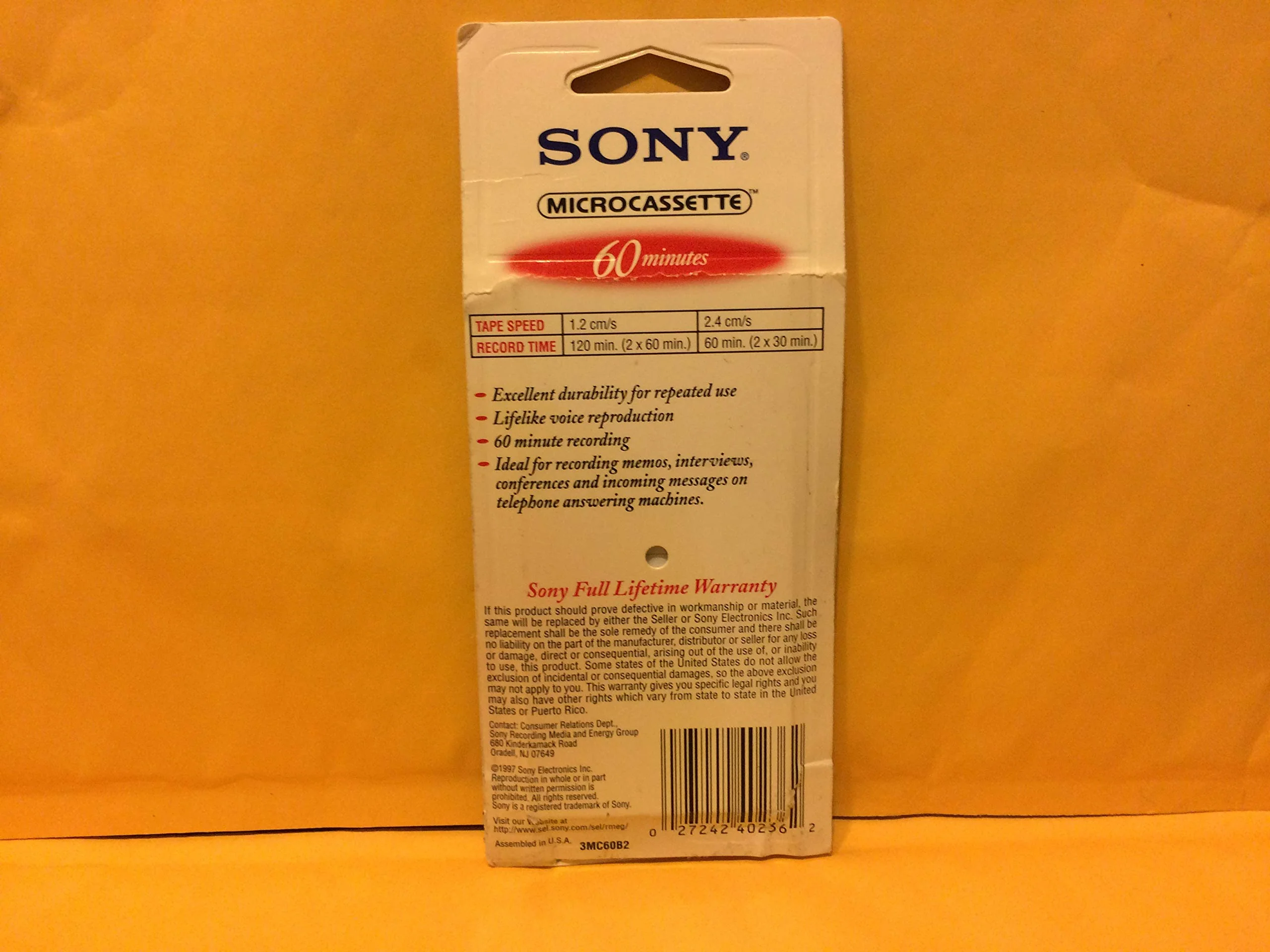 Sony 3MC-60B Microcassette - 3 Pack Original Version - Image 2