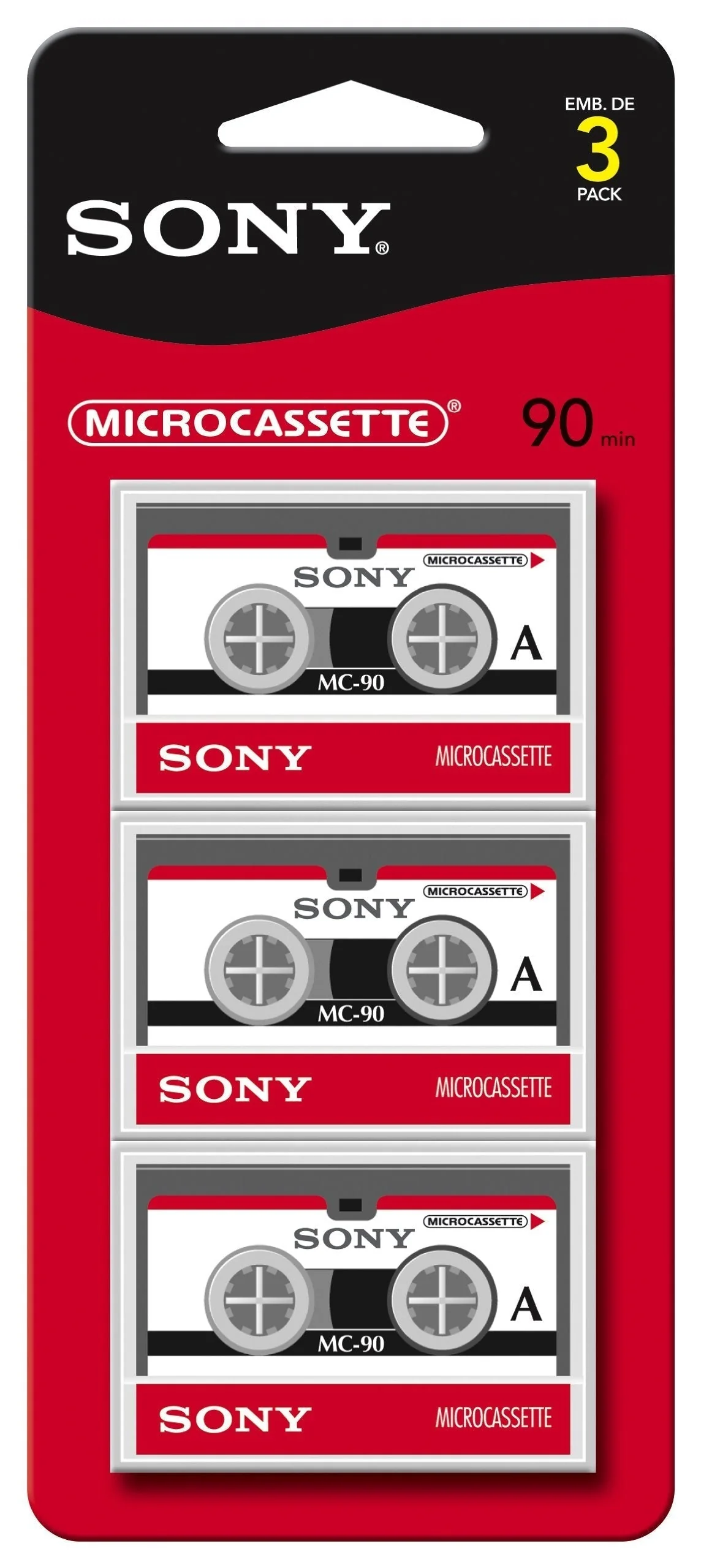 Sony MC90R/3 90 Minute Microcassette (3-Pack)