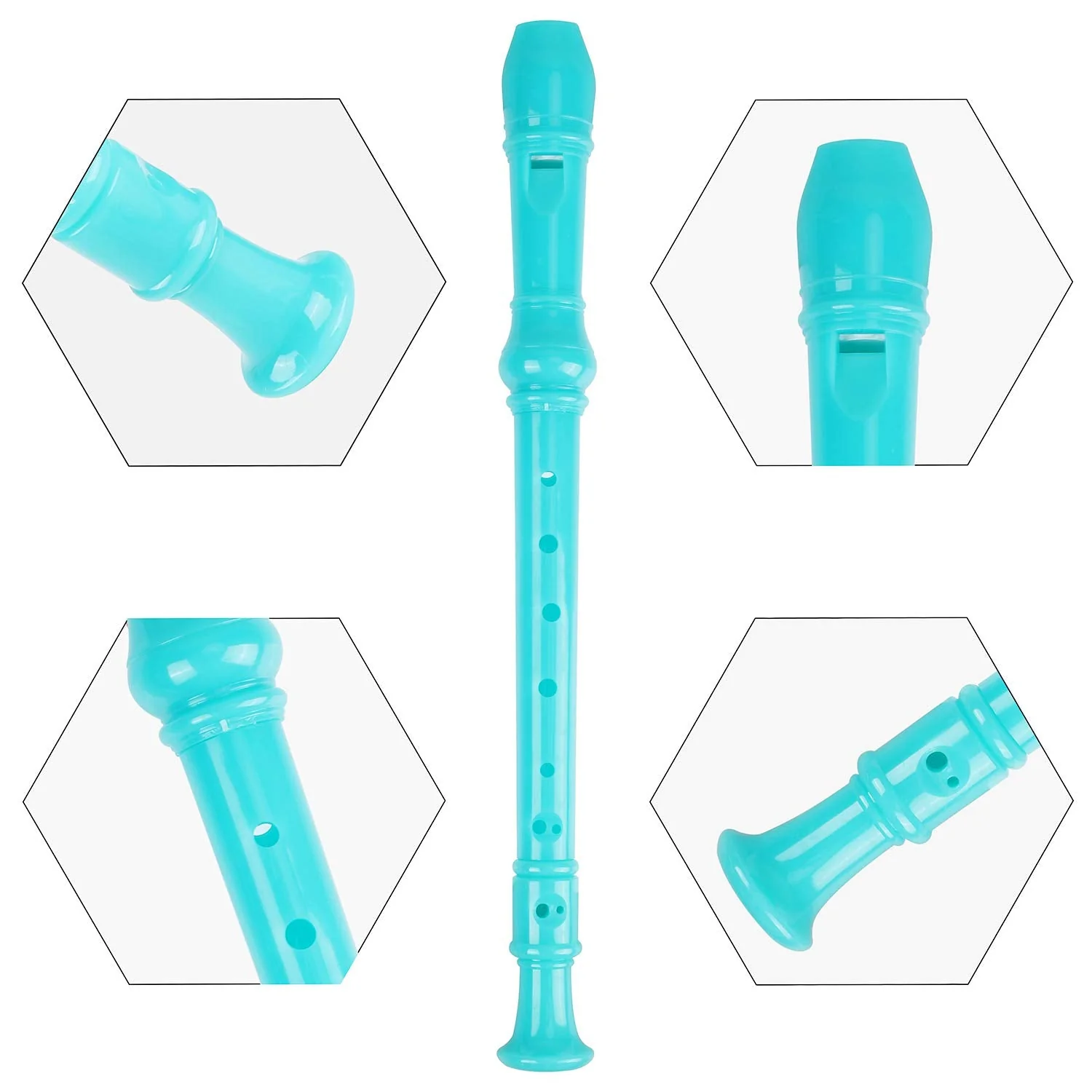 Soprano Recorder Descant Flauta Recorder 8 Hole ABS Clarinet German Style Treble flute C Key for Kids Children With Fingering Chart Instructions with Cleaning Rod Bag white - Image 5