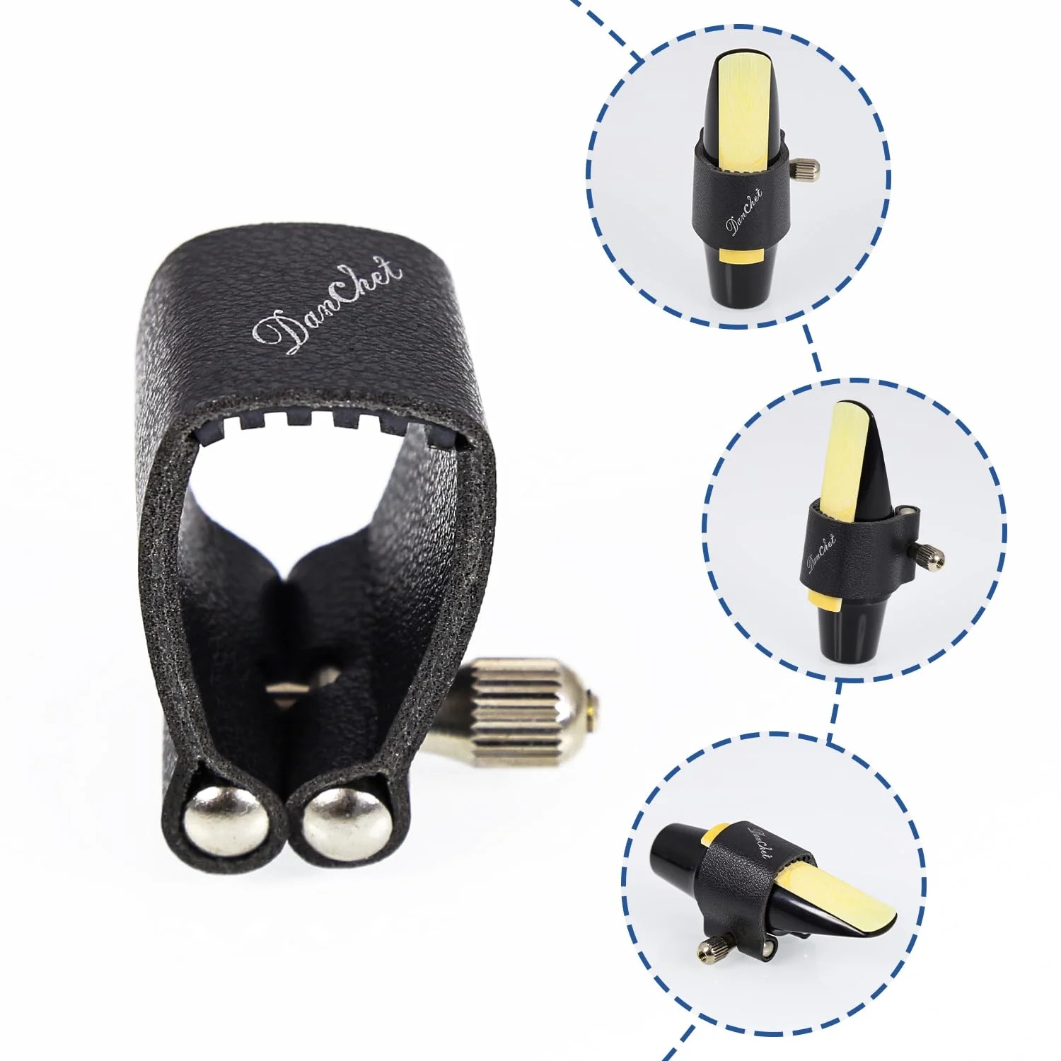 Soprano Saxophone Ligature Fastener, Leather Ligature and Plastic Cap for Soprano Saxophone Sax… Leathers - Image 4