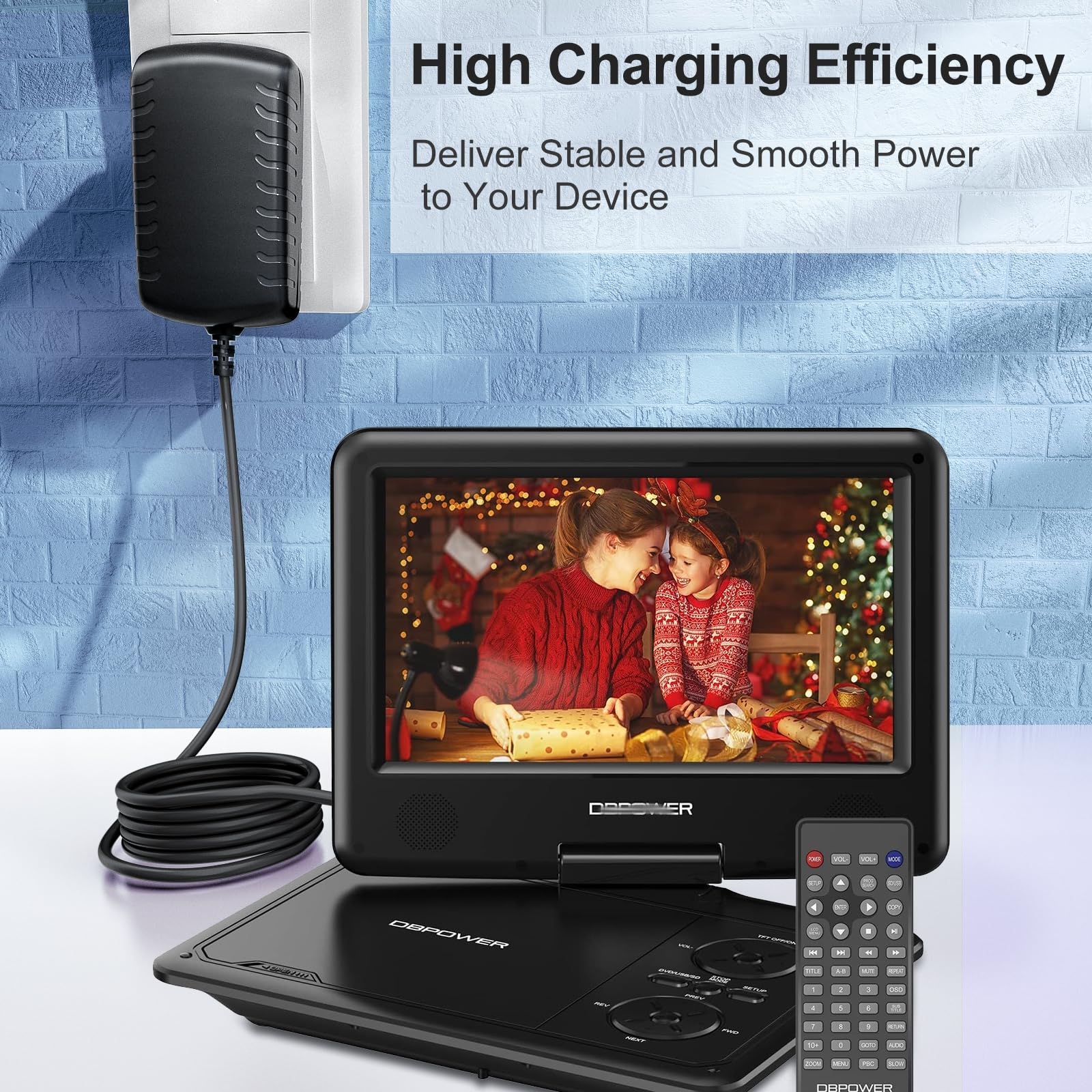 SoulBay Portable DVD Player Charger Cord DC in 12V for Sylvania DCPOWER LG Philips Craig RCA SUNPIN COOAU Craig WONNIE APEMAN THZY DR.J Portable DVD Players Replacement AC Power Cord, 12V 2A, 5 FT - Image 4
