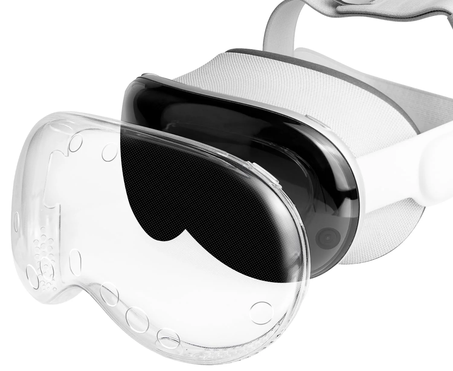 SOULWIT Upgraded TPU Protective Case Cover for Apple Vision Pro - VR Headset Screen Protector, Durable & Slim Fit Accessory, without Affecting Tracking Scans (Clear) Clear