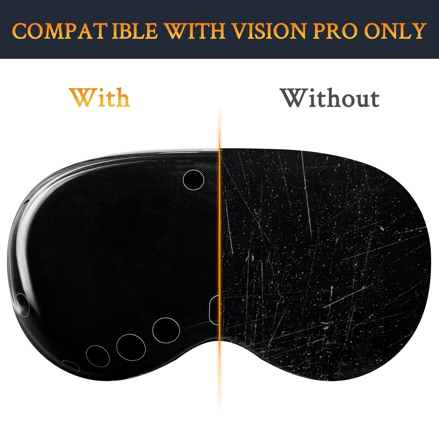 SOULWIT Upgraded TPU Protective Case Cover for Apple Vision Pro - VR Headset Screen Protector, Durable & Slim Fit Accessory, without Affecting Tracking Scans (Clear) Clear - Image 2