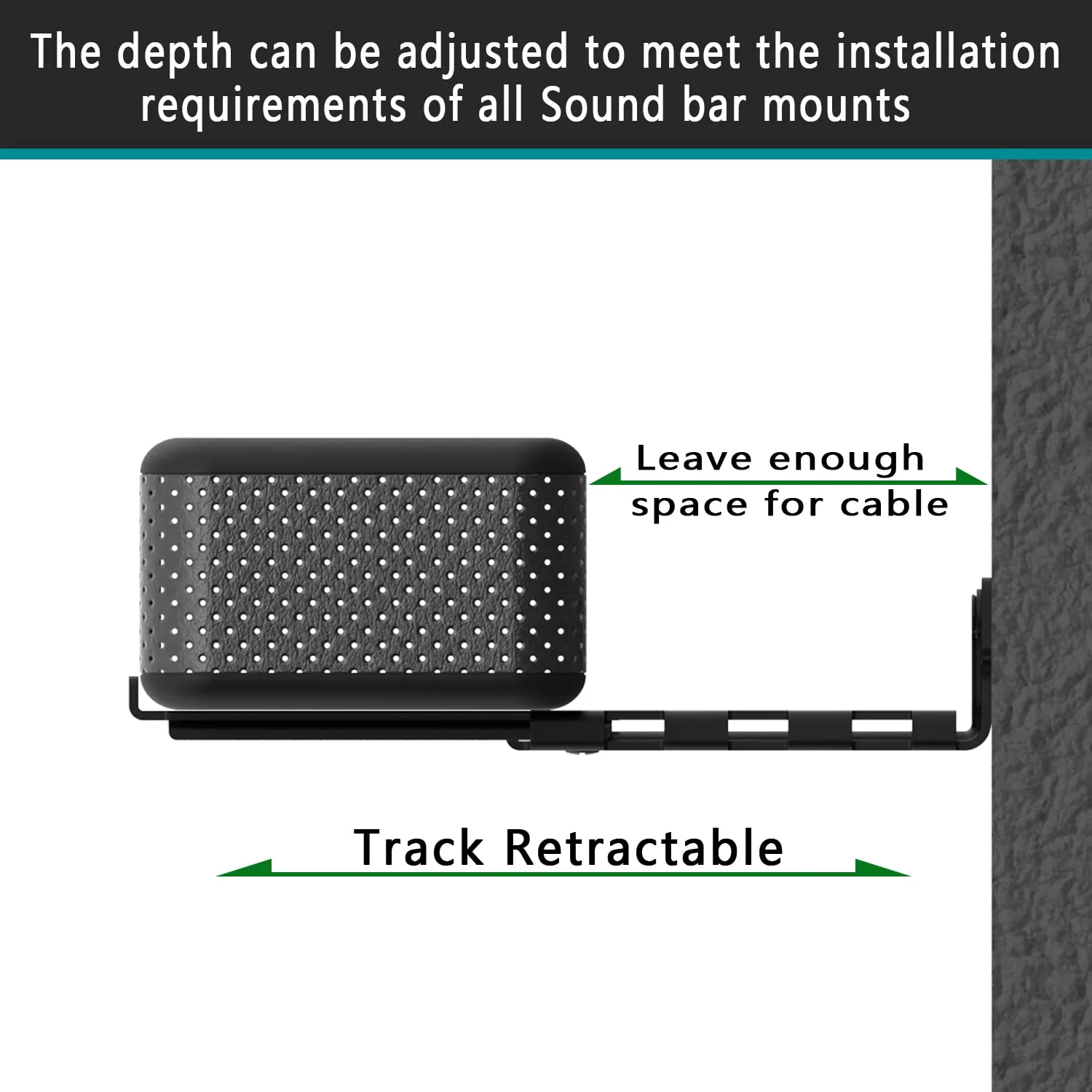 Soundbar Mount | Works with All Soundbar Including Samsung, Sony, Vizio, LG, & More | Depth Adjustable Sound Bar Mounts Under TV Bracket - Image 3