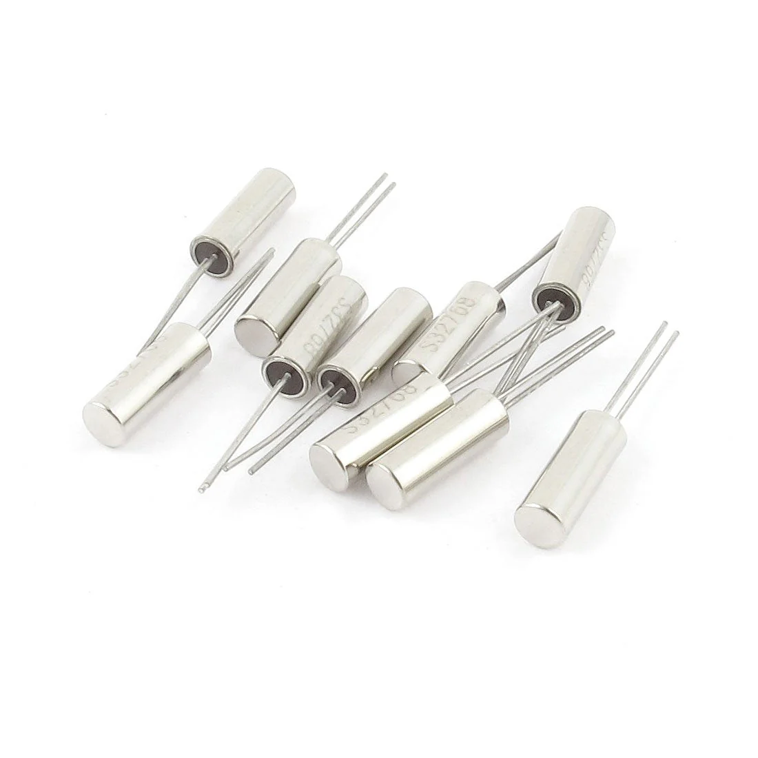 sourcing map 10pcs 3, 32768Hz 32.768KHz cylinder shaped crystal oscillators de