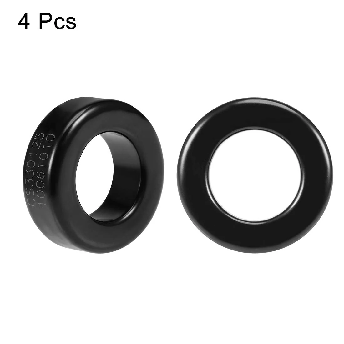 sourcing map 4 pieces ferrite ring iron powder toroid cores 19.3 x 33.7 x 11.3 mm black grey de - Image 2