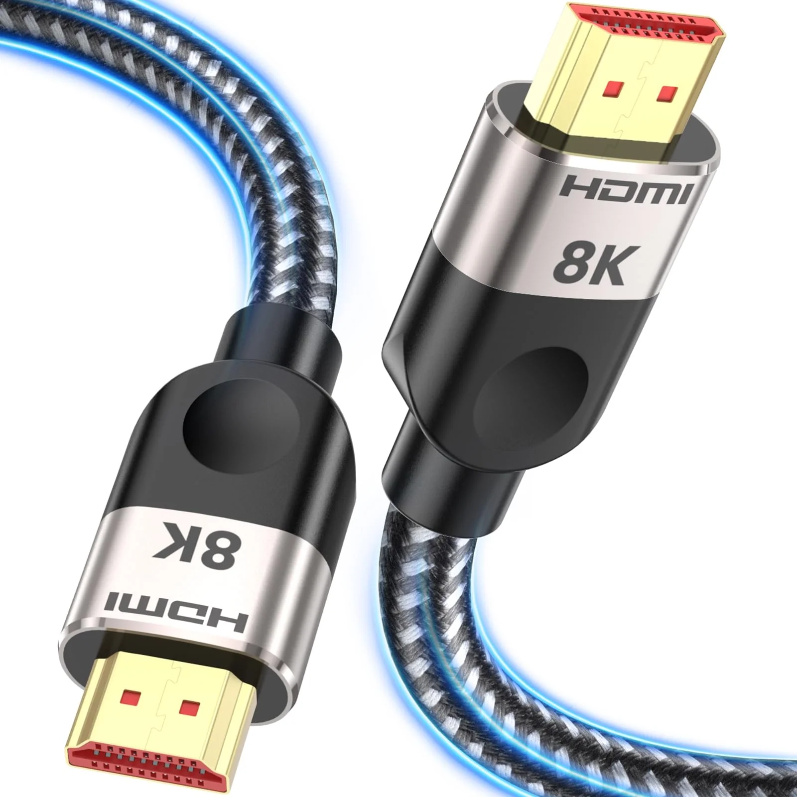Southlight HDMI 2.1 Cable 5 Metres [8K@60Hz, 4K@120Hz144Hz, 48Gbps] Ultra High Speed 7680P eARC HDCP 2.2 & 2.3 DTS:X Dynamic HDR Dolby Atmos Compatible with Soundbar/PS2/PS5/Xbox/Roku TV 5 Meter gray