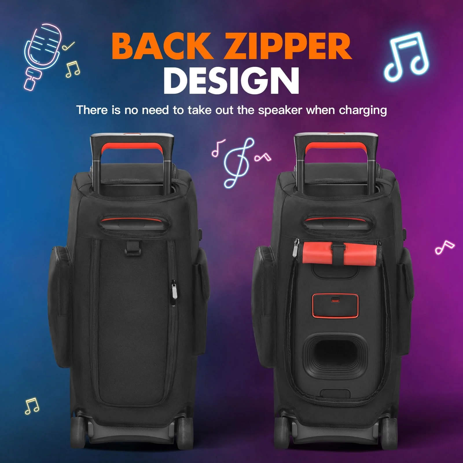 Speaker Case Compatible with JBL PartyBox 320 Portable Speaker, Outdoor Party Travel Dust Cover Protective Case Storage Bag with Window Pockets for JBL PartyBox 310 and Accessories - Image 8