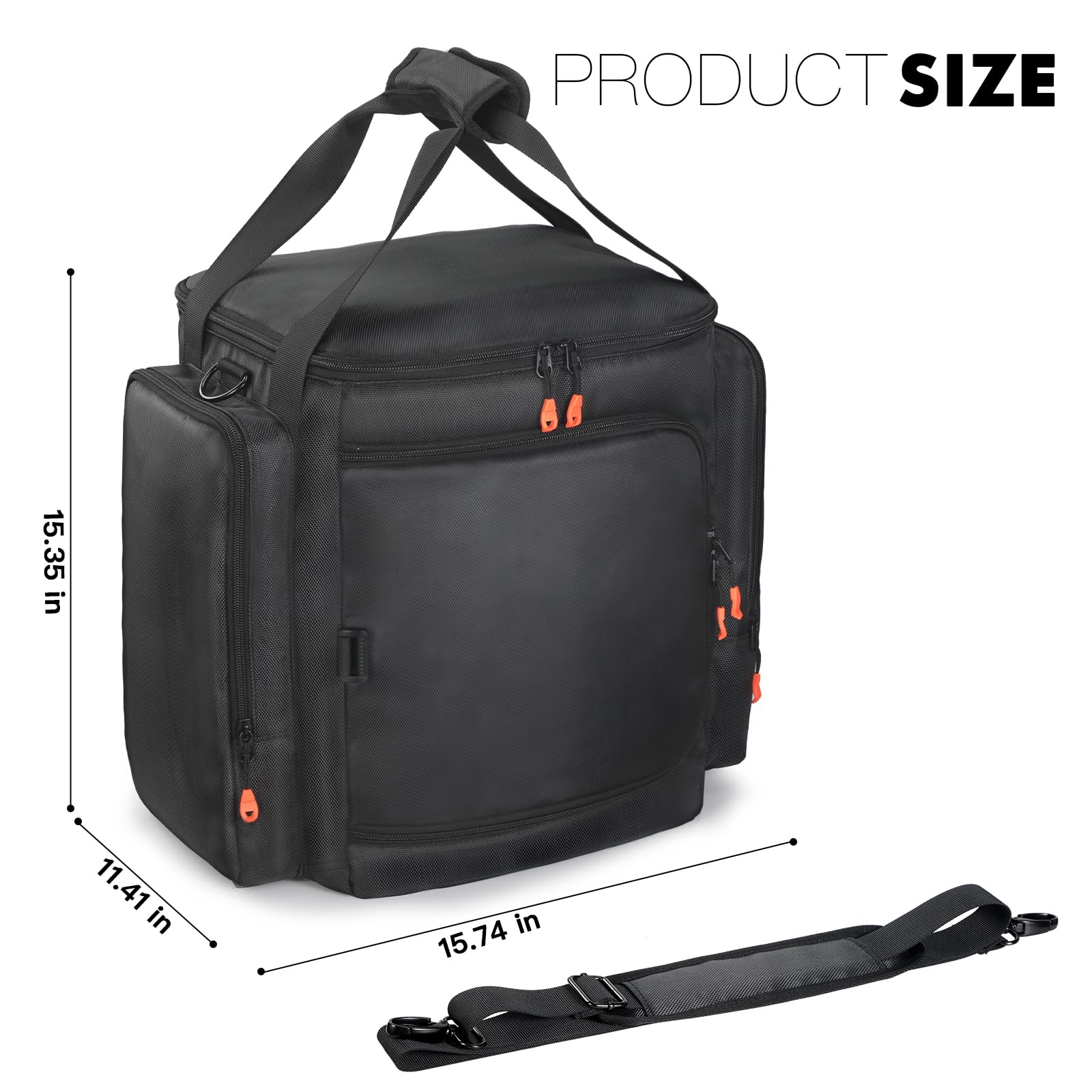 Speaker Travel Tote Bag Compatible with JBL Partybox Encore Essential/Essential 2, Carrying Case with Side Pockets for Portable Speaker and Accessories - Image 8