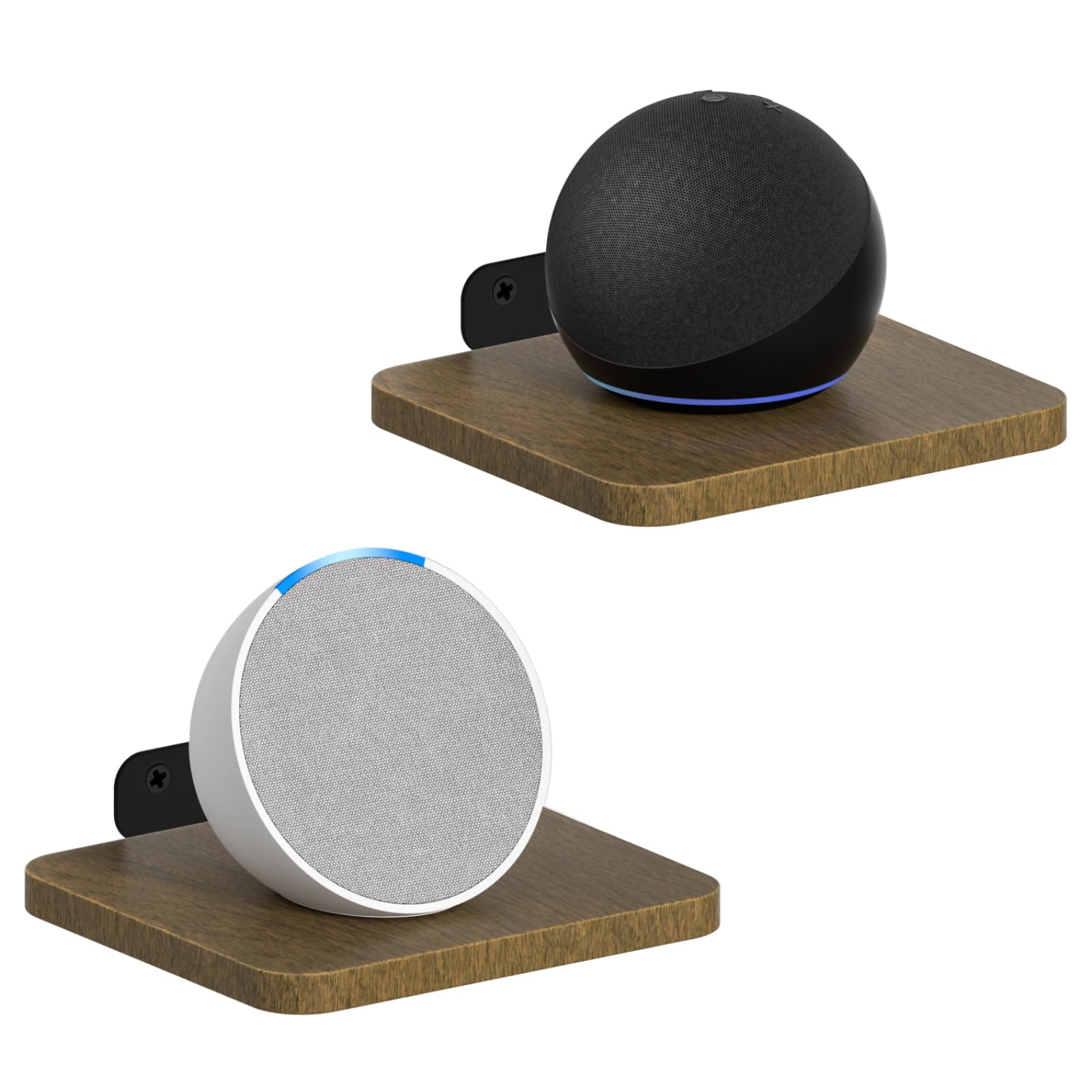 Speaker Wall Mount for Echo Dot, Echo Show 5, Echo Pop Wall Mount - Adjustable Speaker Shelf for Echo Pop, Echo Show 5 Mount, 3rd/4th/5th Gen Echo Dot Mount, Echo 4th Gen Floating Wall Shelves, 1 Pair