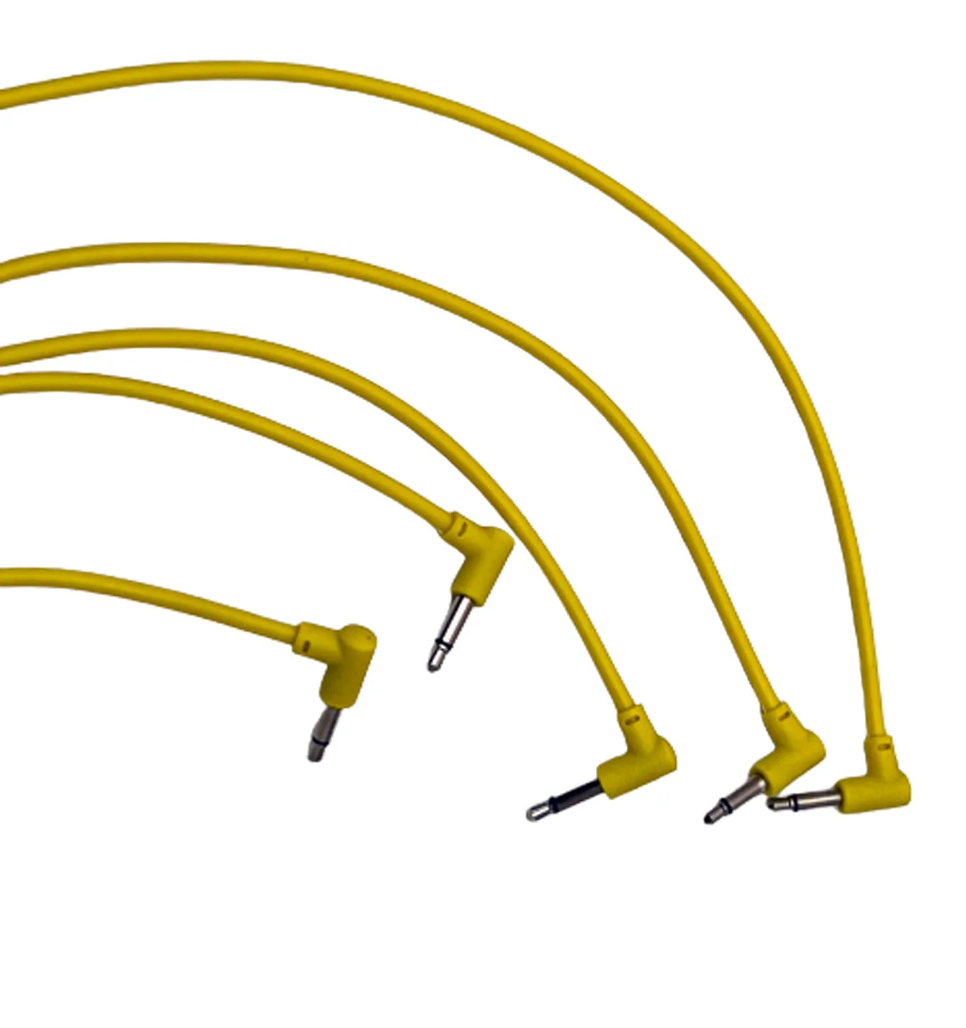 SSMS - Luigis Modular M-PAR Right Angled Eurorack Patch Cables - Package of 5 Yellow Cables (60cm) 60cm