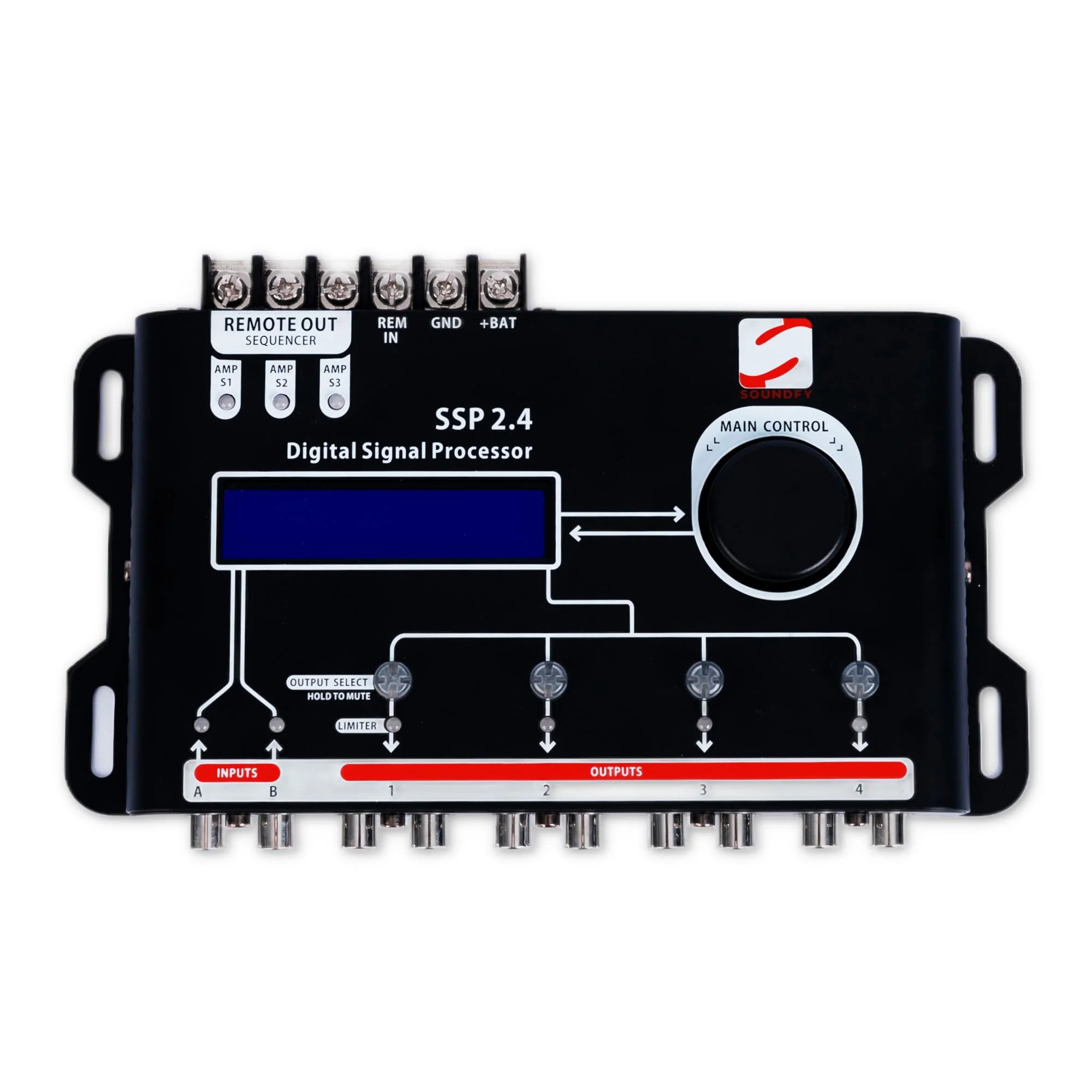 SSP 2.4 Digital Crossover and Equalizer 2 Channel Inputs and 4 Channel Outputs Full Digital Signal Processor DSP Sequencer 15 Band Graphic Equalization 12 Presets