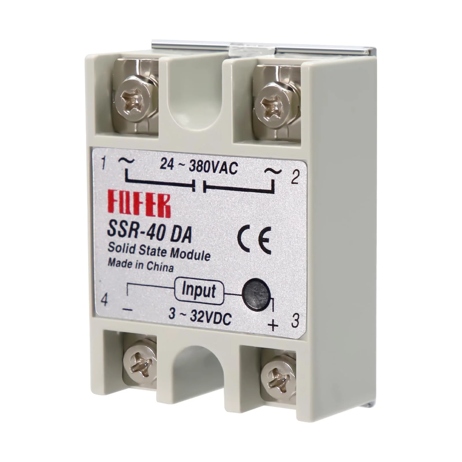 SSR-40DA Solid State Relay AYWHP SSR Relay Solid State Relay SSR 40DA Single-Phase Solid State Relay Input 3-32V DC Output 24-380V AC