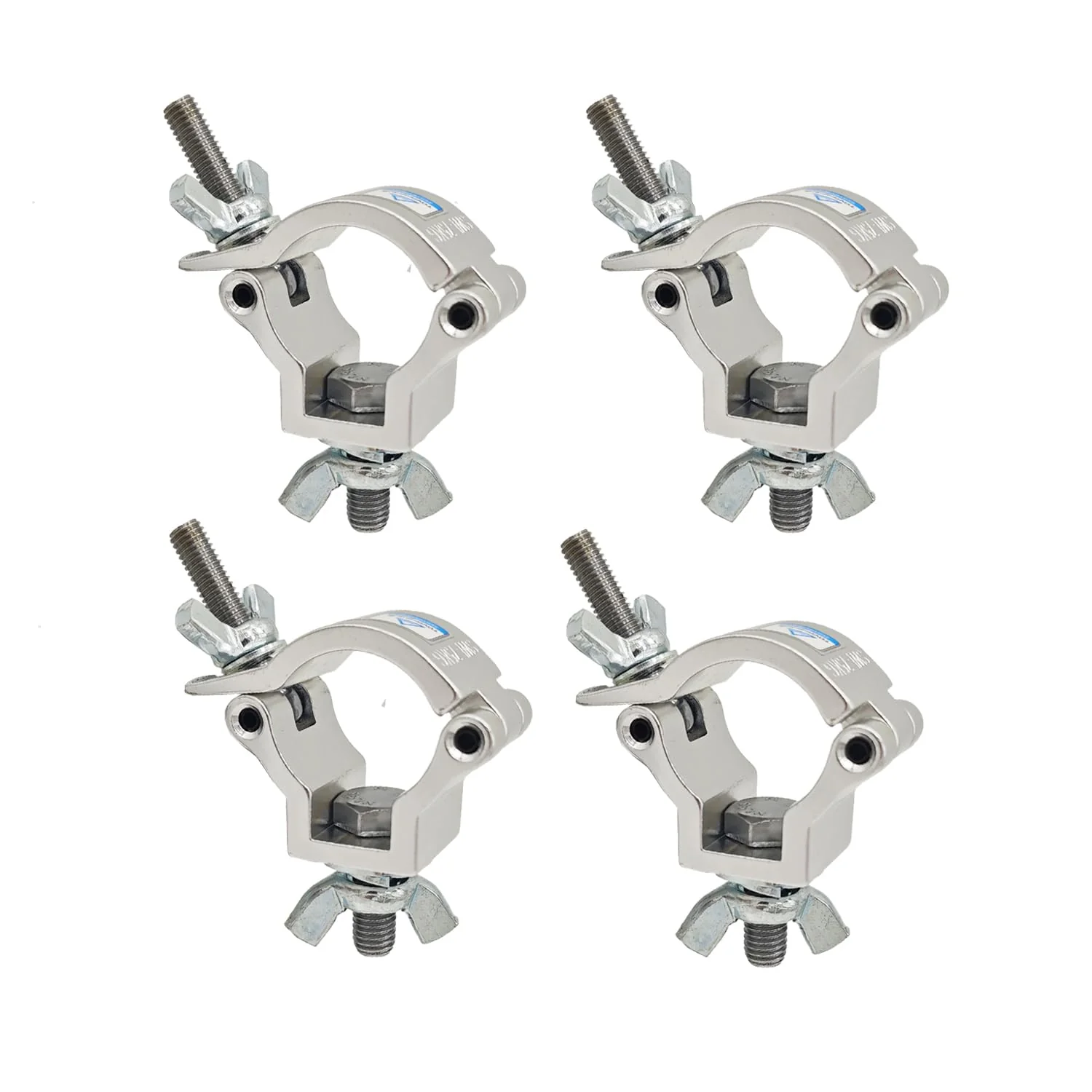 Stage Light Clamp aluminum mounting 1-1/4 to 1-3/8inch Truss Clamps Heavy Duty 165lbs Dj Lighting Clamps/Hooks Fit Pipe OD 32-35mm F24 for O Clamp LED Par Light Moving Head (4)