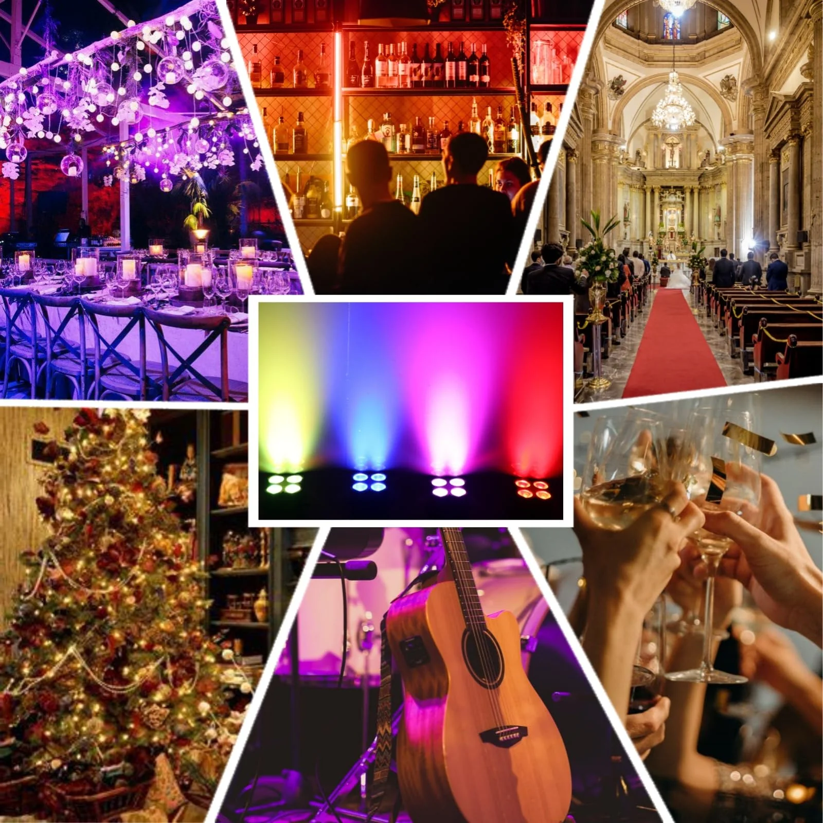 Stage Par Lights, AQOOL RGBW LED Par Can Light,Super Bright DJ Wash Light with Remote & DMX Control,Sound Activated Uplights for Event Wedding Birthday Church Christmas Party Dance Show - Image 8