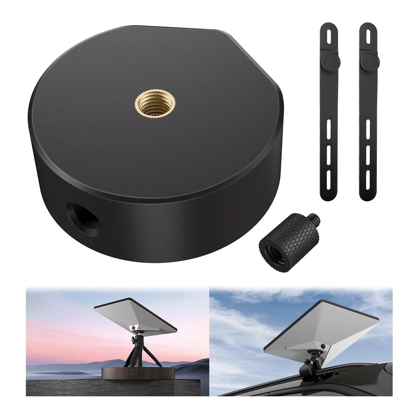 Starlink Mini Tripod Adapter - Military-Grade Polycarbonate Construction, 1/4-20 & 3/8-16 Thread Compatibility, Camping/RV/Home Use, Includes Conversion Screw & Cable Organizer