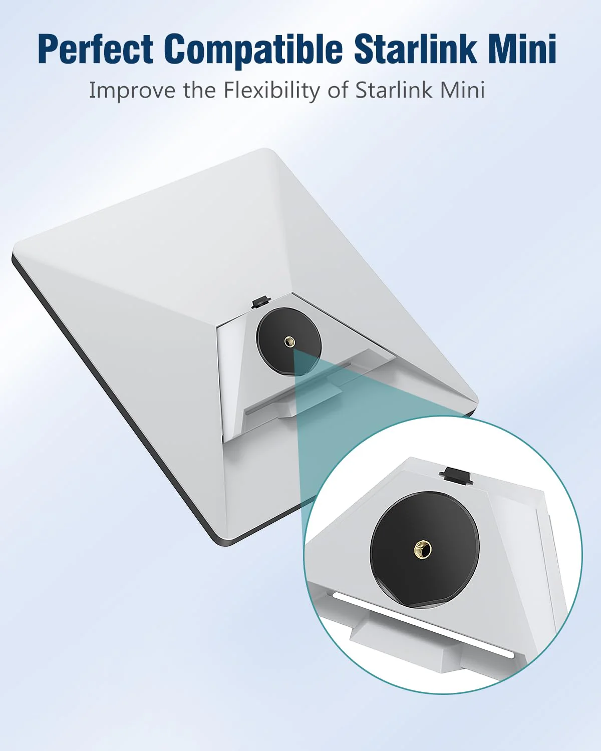 Starlink Mini Tripod Adapter - Military-Grade Polycarbonate Construction, 1/4-20 & 3/8-16 Thread Compatibility, Camping/RV/Home Use, Includes Conversion Screw & Cable Organizer - Image 5