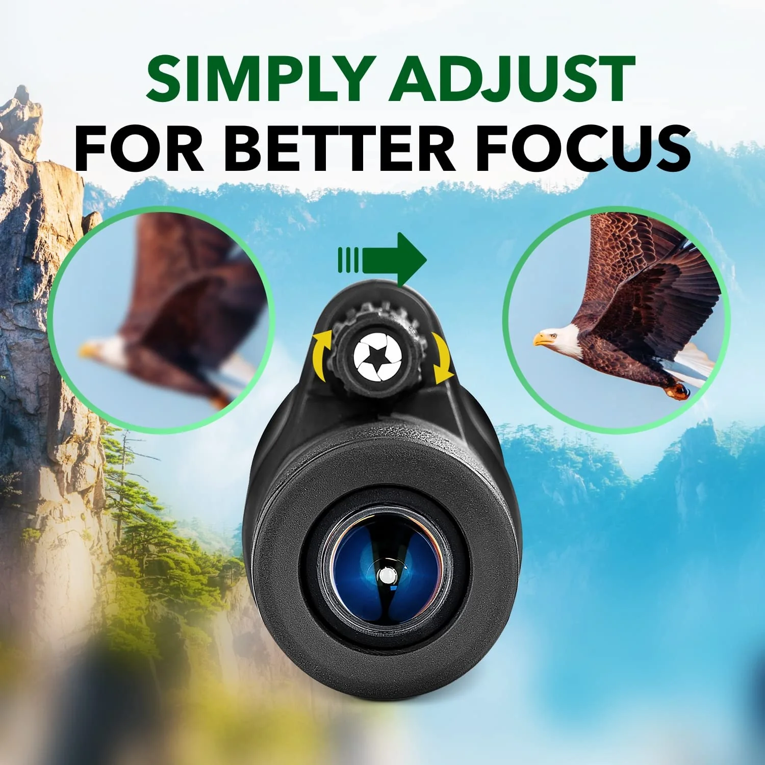 STARSCOPE Monocular G3 - Long-Range 10x42 High Powered Monocular for Bird Watching, Hunting, Sports, and More | Small Monocular for Adults with BAK4 Prism and Wide Field of View Black - Image 6