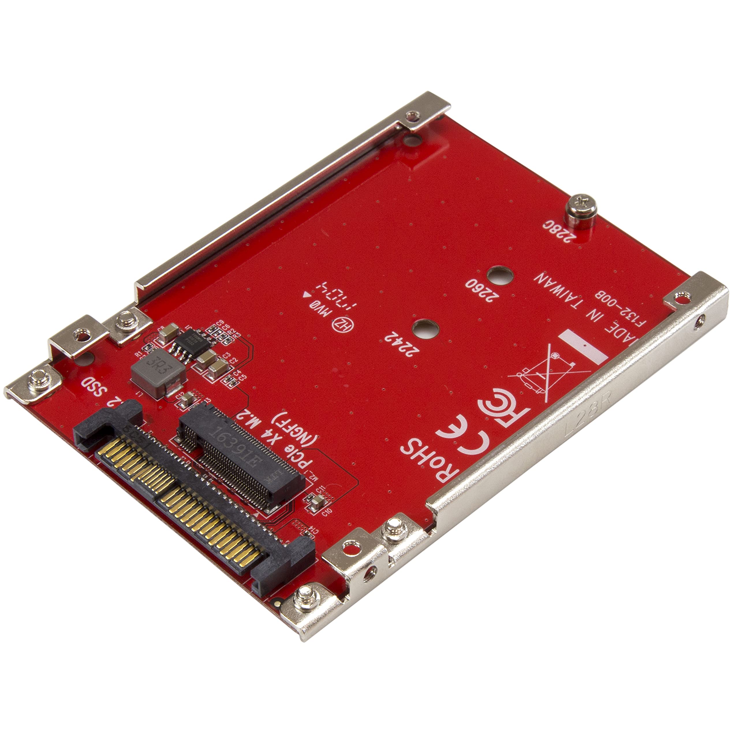 StarTech.com M.2. PCI-e NVMe to U.2 (SFF-8639) Adapter - Not Compatible with SATA Drives or SAS Controllers - For M.2 PCIe NVMe SSDs - PCIe M.2 Drive to U.2 Host Adapter - M2 SSD Converter (U2M2E125) U.2 (SFF-8639)