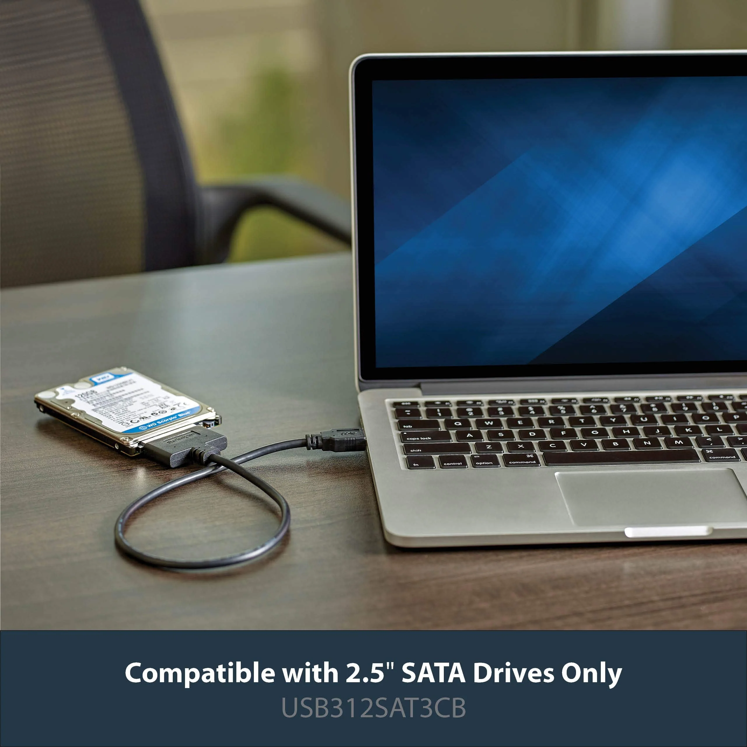 StarTech.com USB 3.1 to 2.5" SATA Hard Drive Adapter - USB 3.1 Gen 2 10Gbps with UASP External HDD/SSD Storage Converter (USB312SAT3CB) USB 3.1 | 2.5" - Image 2