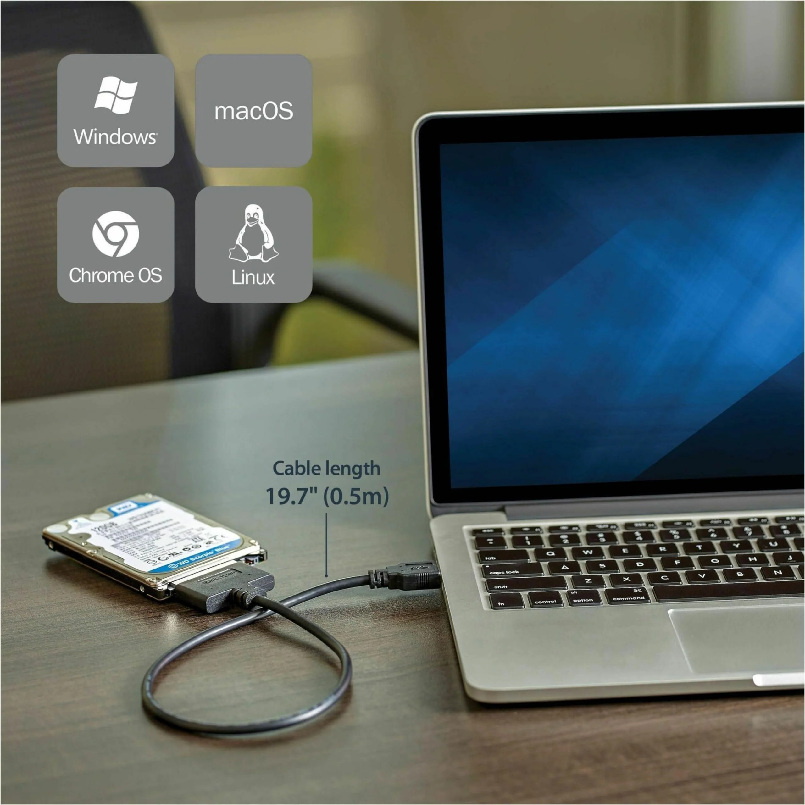 StarTech.com USB 3.1 to 2.5" SATA Hard Drive Adapter - USB 3.1 Gen 2 10Gbps with UASP External HDD/SSD Storage Converter (USB312SAT3CB) USB 3.1 | 2.5" - Image 8