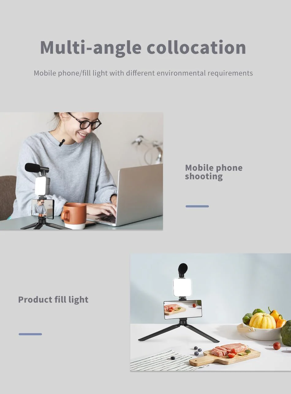 Starter Vlogging Kit for iPhone, Android with 10" Tripod, 36 LED Light, Phone Holder Mount and Mini Shotgun Microphone for Live Stream, Video Calls, Vlogging, YouTube, Instagram TikTok 1) Starter Kit - Image 6