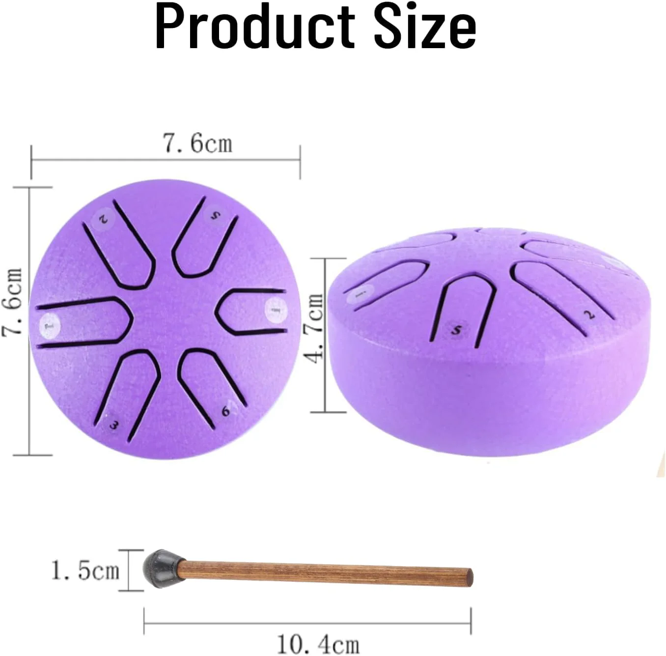 Steel Tongue Drum Mini Handpan Drum with Drumstick 6 Note Percussion Instrument for Beginners and Experienced Musicians Alike () Purple - Image 2