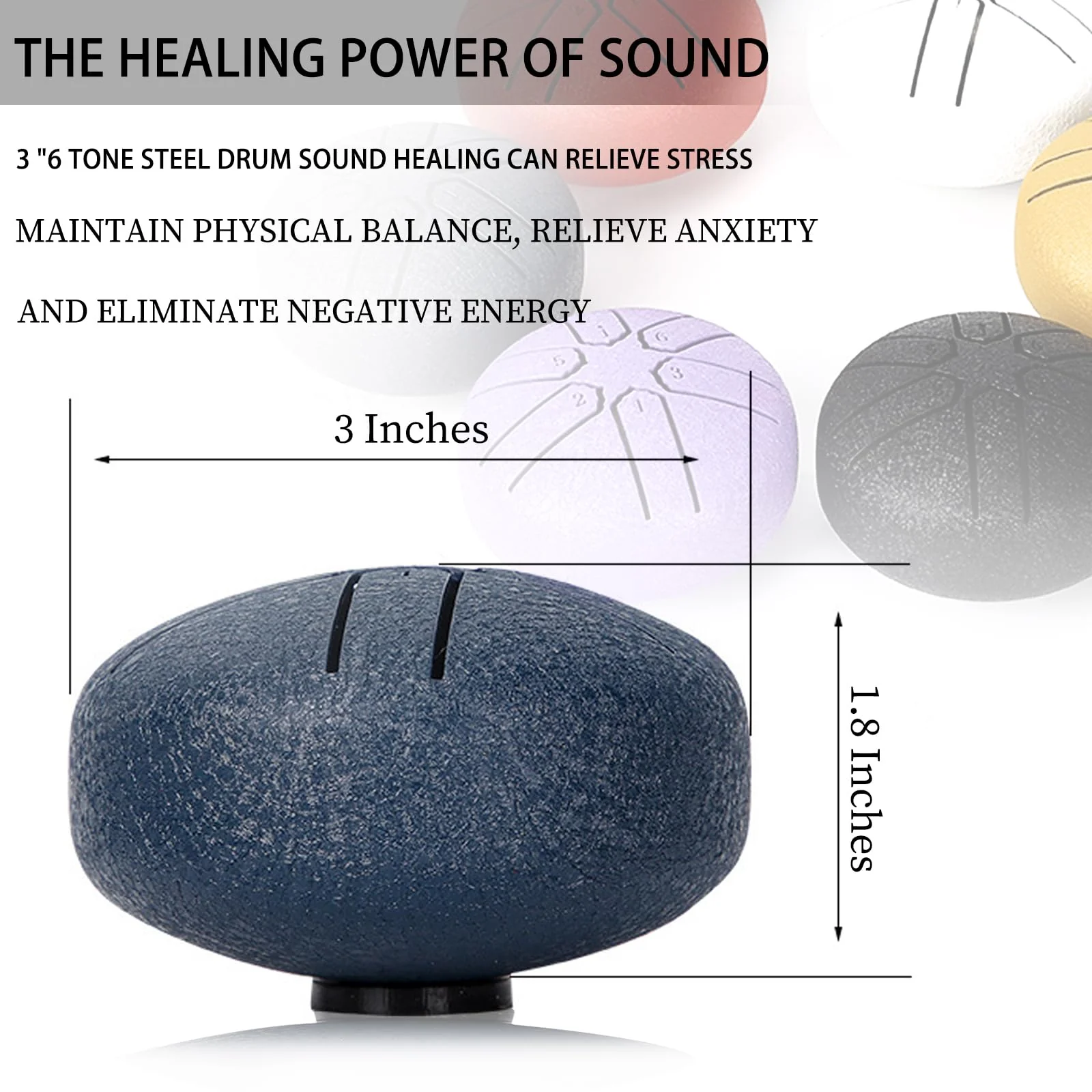 Steel Tongue Drum Rain Chime, Rain Drum for Outside, Rain Drum Instrument for Outside, Steel Tongue Drum Rain Chime Waterproof, Steel Tongue Drum 3 Inches 6 Notes, Mini Handpan Drum (Purple) Purple - Image 4