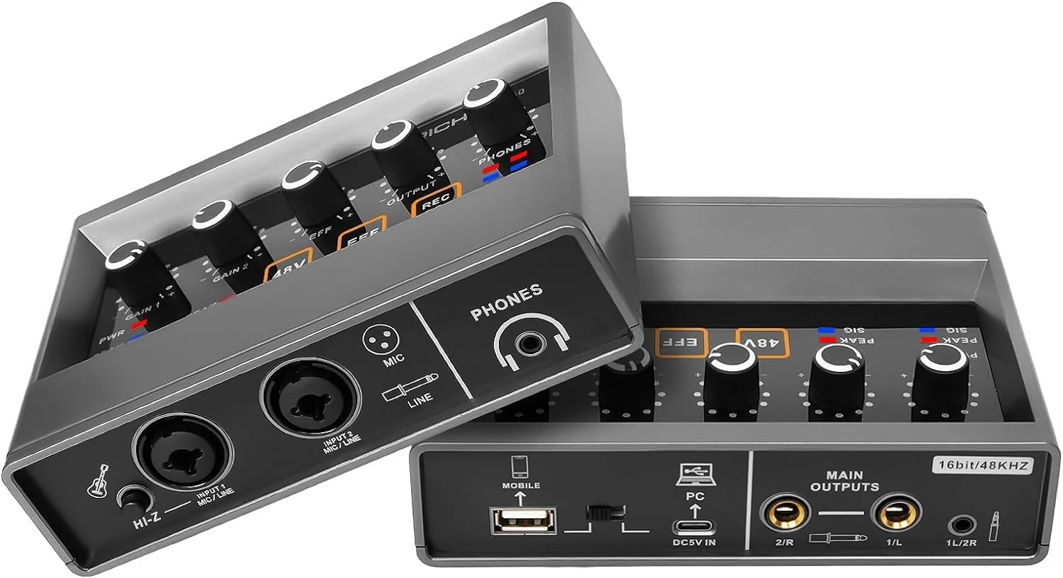 STERNBACH Professional 2 Channel Audio Interface USB-C Recording Sound Card Built-in Monitor Jack, 48V Phantom Power For Studio Recording, Live Sessions & Podcasts