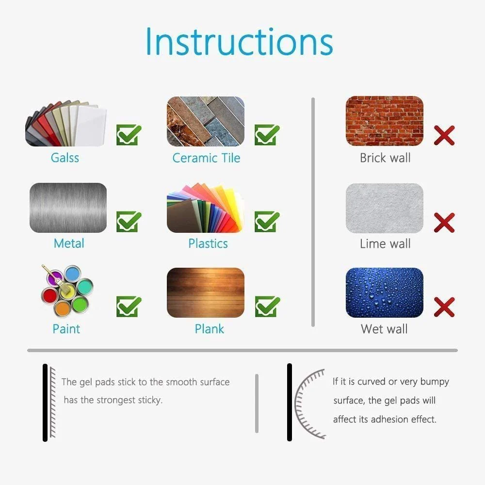 Sticky Gel Pads Multi Function Removable Anti Slip Gel Pad Magic Gel Mat Stick on Car Dashboard Glass Mirrors Metal Tile Walls Kitchen Stand Recipe Holder Non-Slip Rug Pet Bowl Mat Pad - Image 8