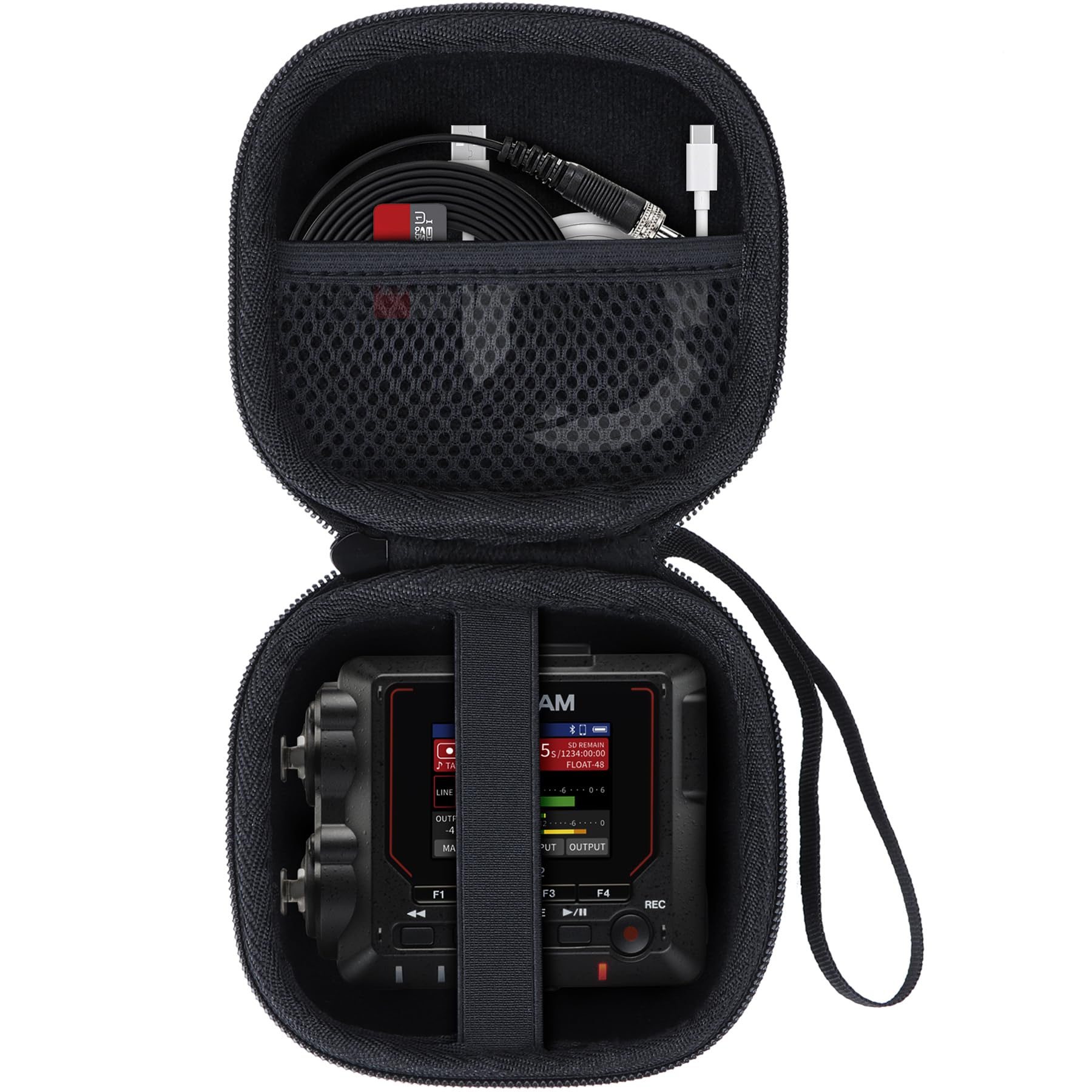 Storage Case Compatible with TASCAM FR-AV2 Compact 32-bit Float Field Recorder Timecode Generator Mixer Black Case for Tascam FR-AV2