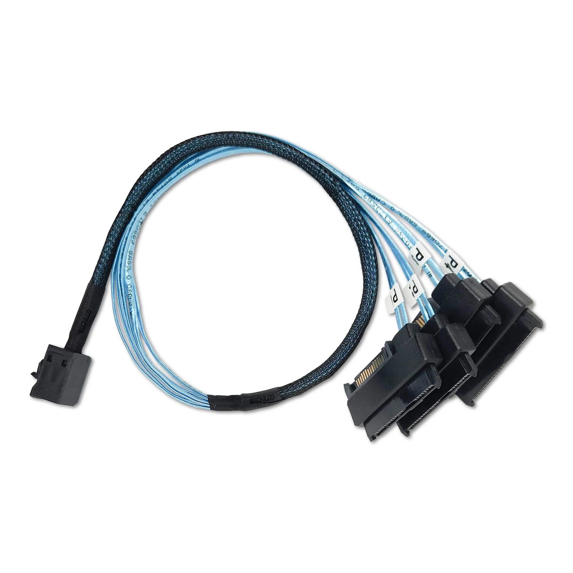 Storage Configurations Cable Mini SAS HDD SFF-8643 to 4 SFF-8482 with 15-pin Power Port Cord (1 Cable, 0.5 Meter / 1.6 Feet) 1 Cable - Image 2