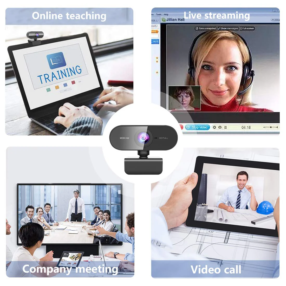 Streaming Webcam with Microphone & Ring Light 2K HD Web Cam with Cover,Stand for PC/MAC/Laptop/Desktop, Wide Angle Web Cameras for YouTube,Skype,Zoom,Xbox One,Video Calling,Studying and PS4 - Image 7